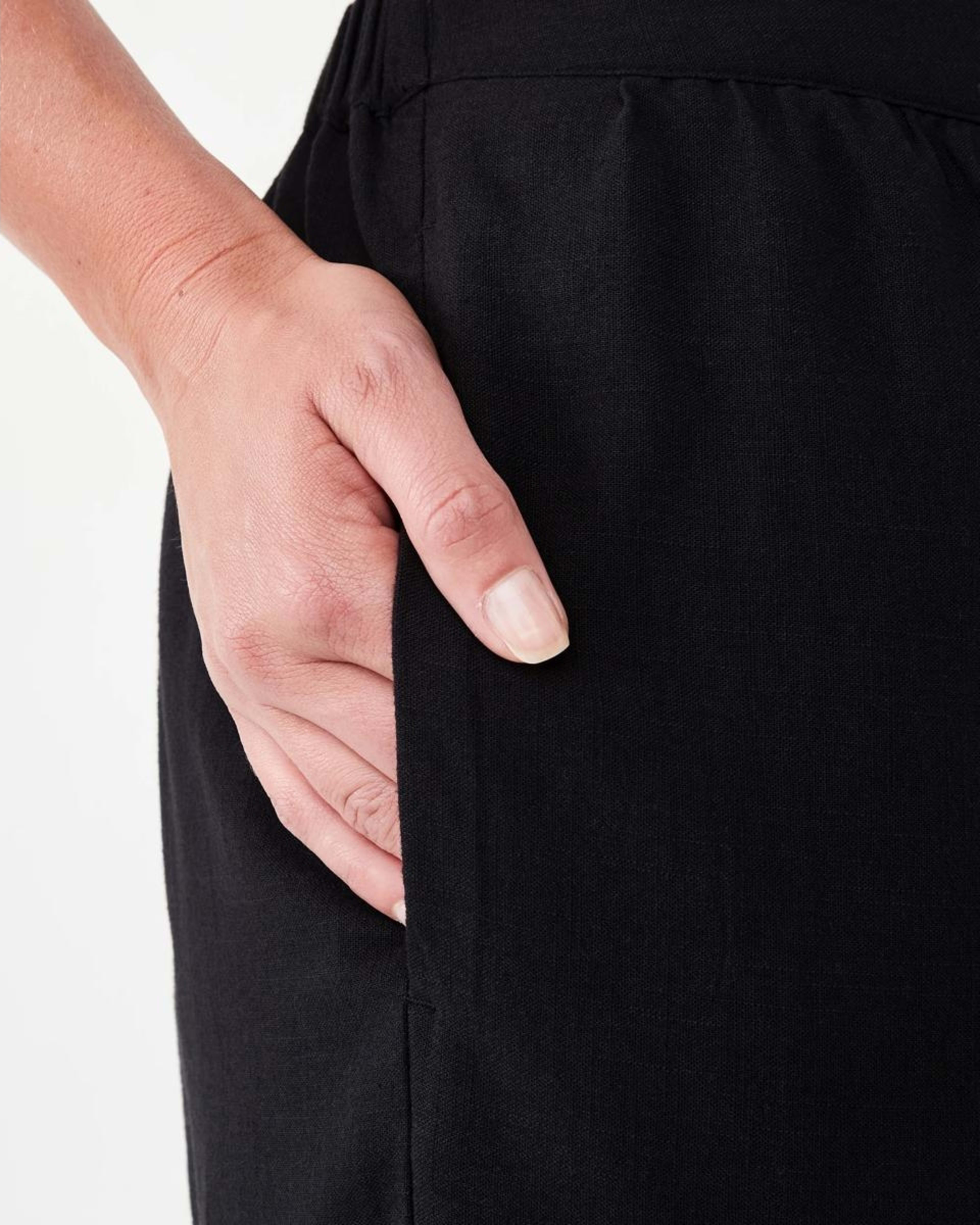 5 Embroidered Hem Pants Black, 5 of 6