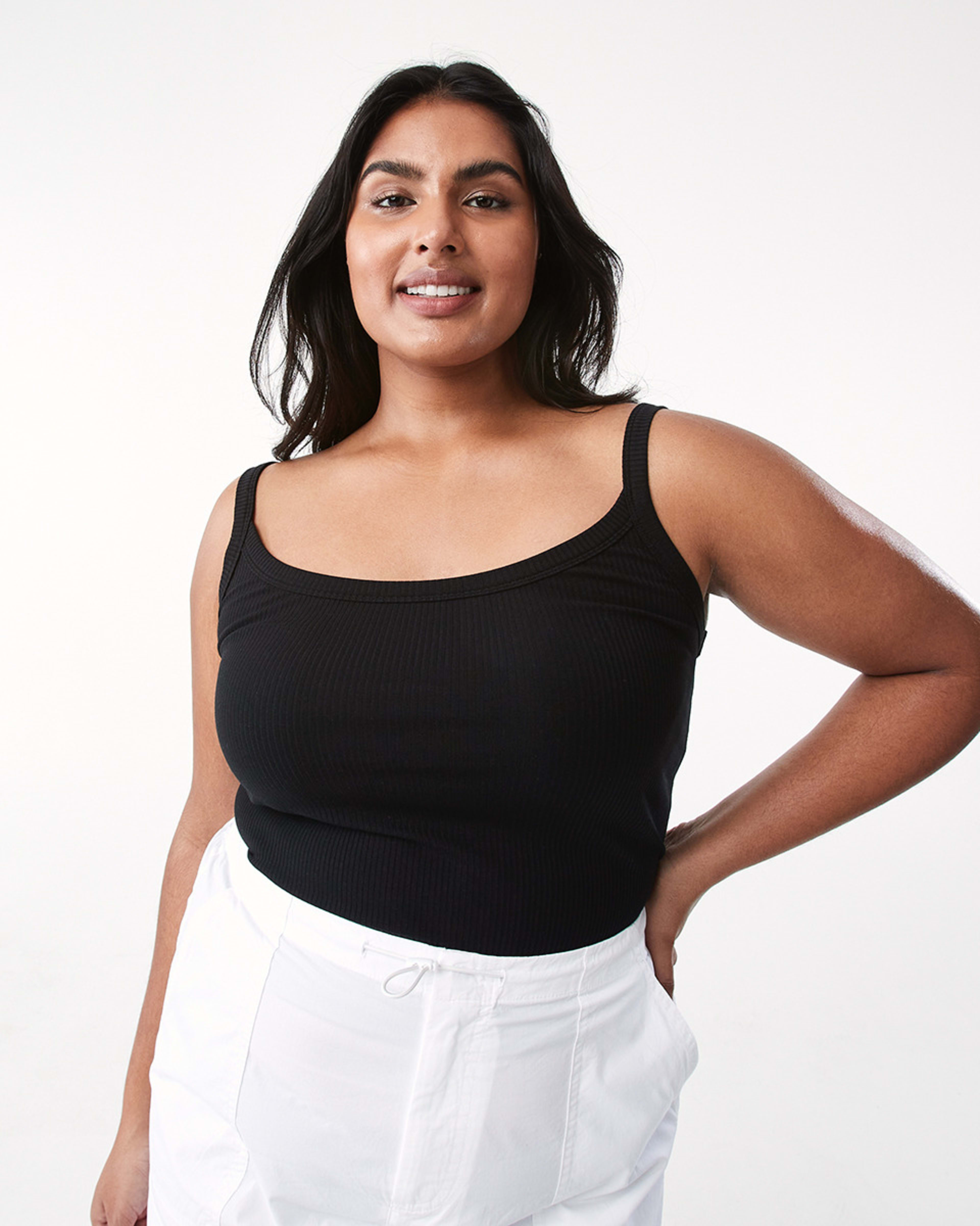 Sleeveless Rib Scoop Cami Top Kmart