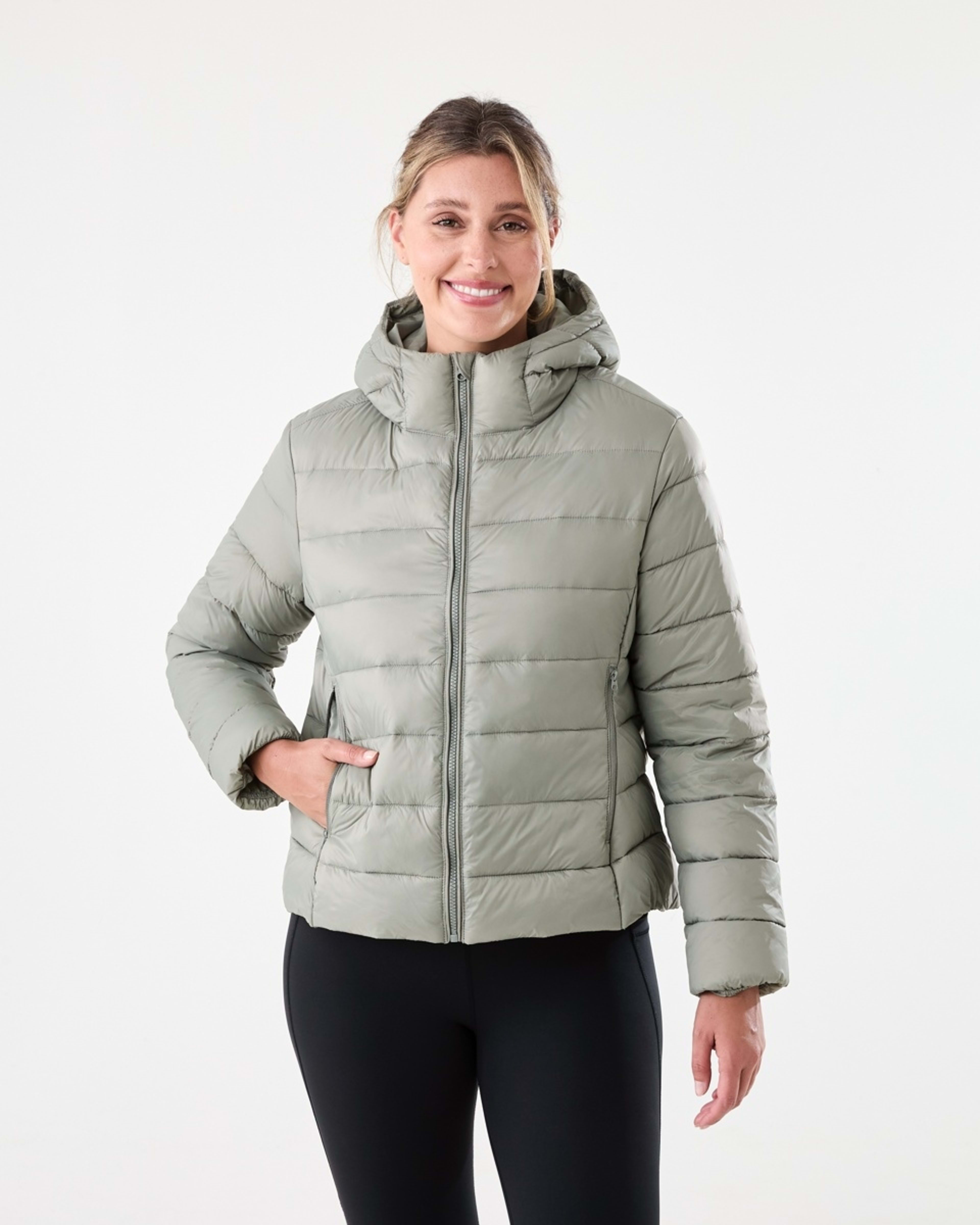 2 Active Womens Packable Puffer Jacket Soft Khaki, 2 of 7