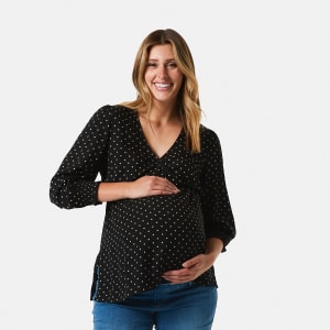 Maternity Long Sleeve Wrap Top - Kmart