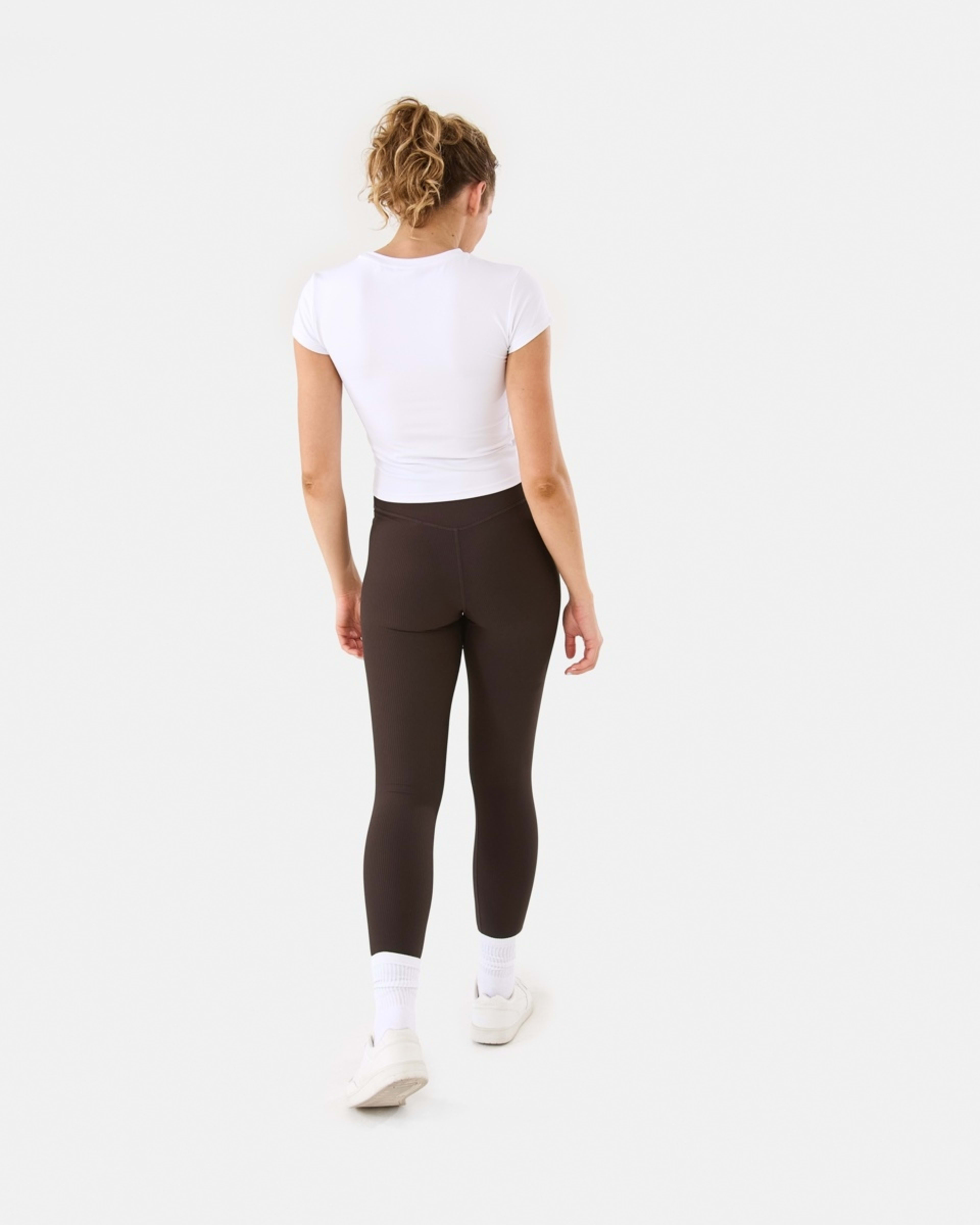 4 Active Womens Rib Leggings TUSCAN BROWN, 4 of 5