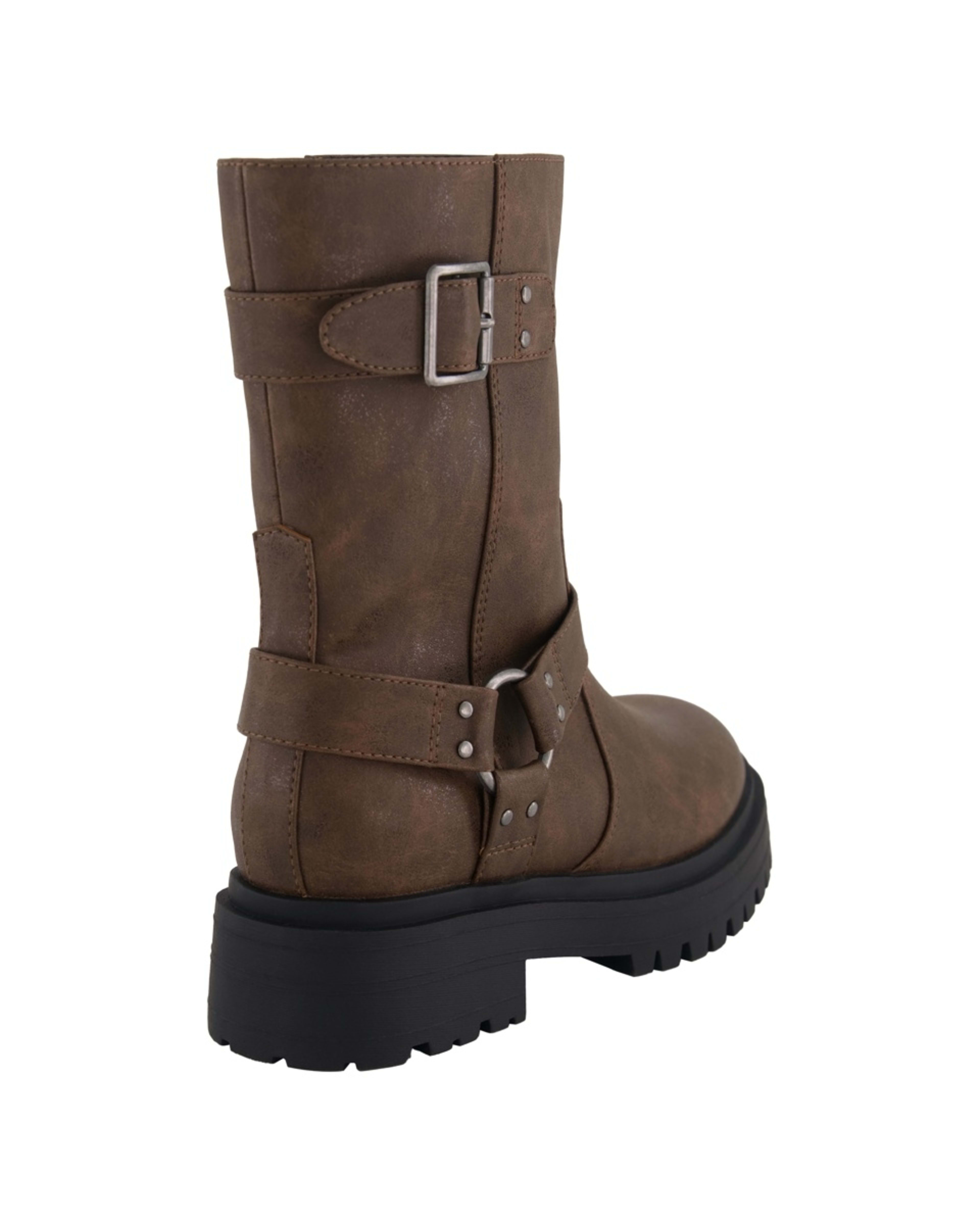 2 Biker Halter Buckle Boots Brown, 2 of 3