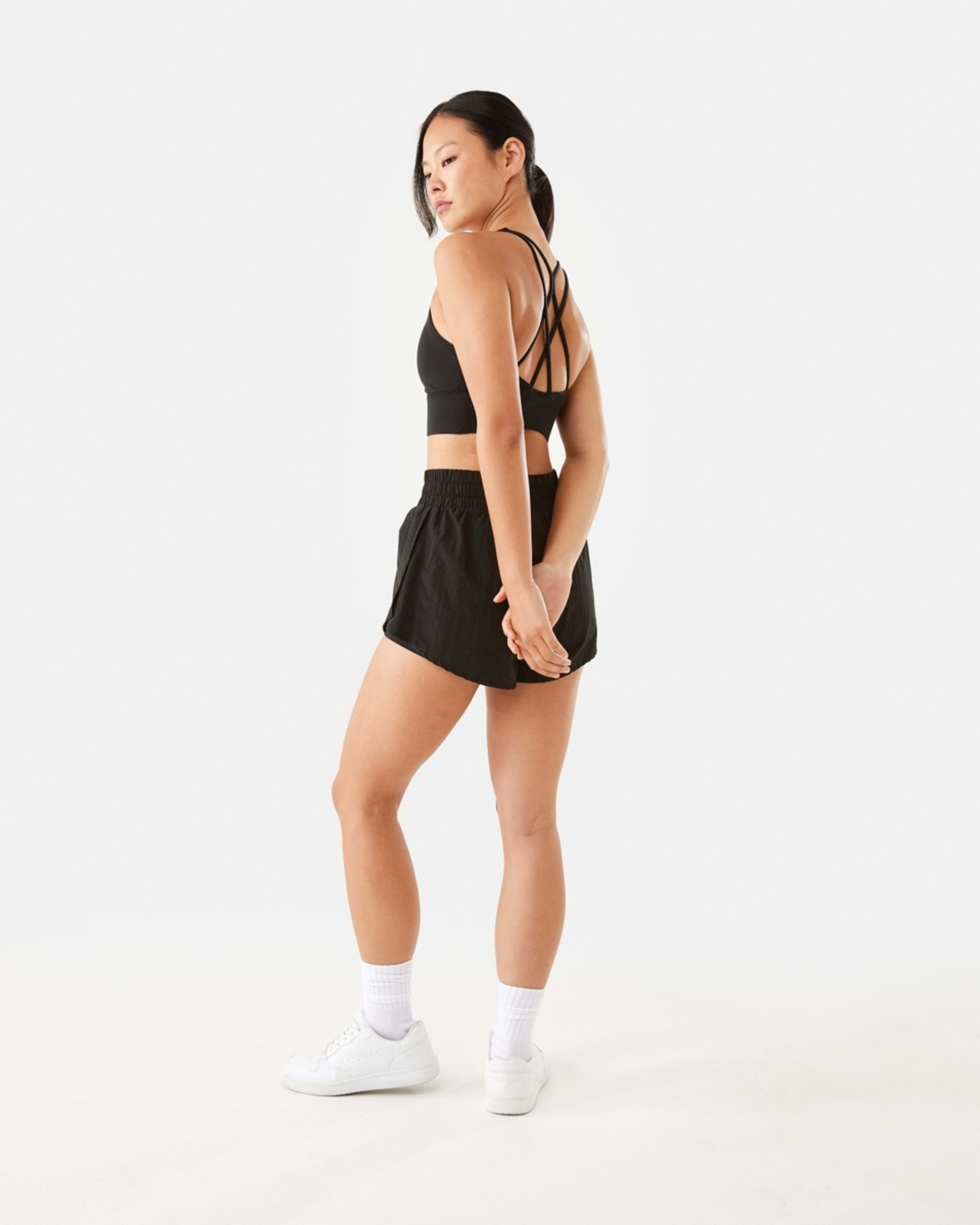 4 Active Womens Retro Running Shorts Black, 4 of 6