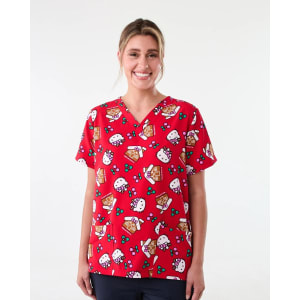 Workwear Hello Kitty License Christmas Scrub Top