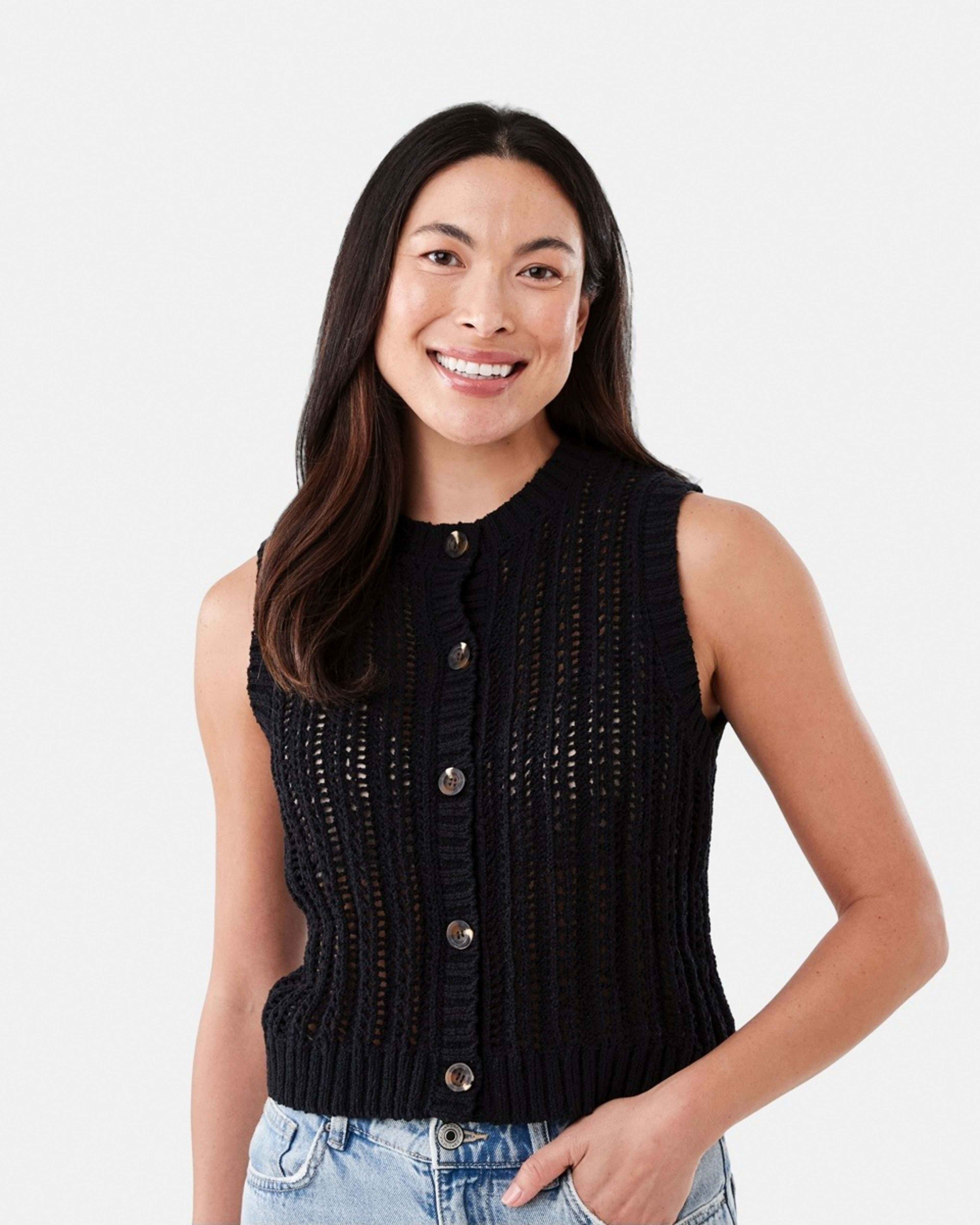 1 Knit Vest Black