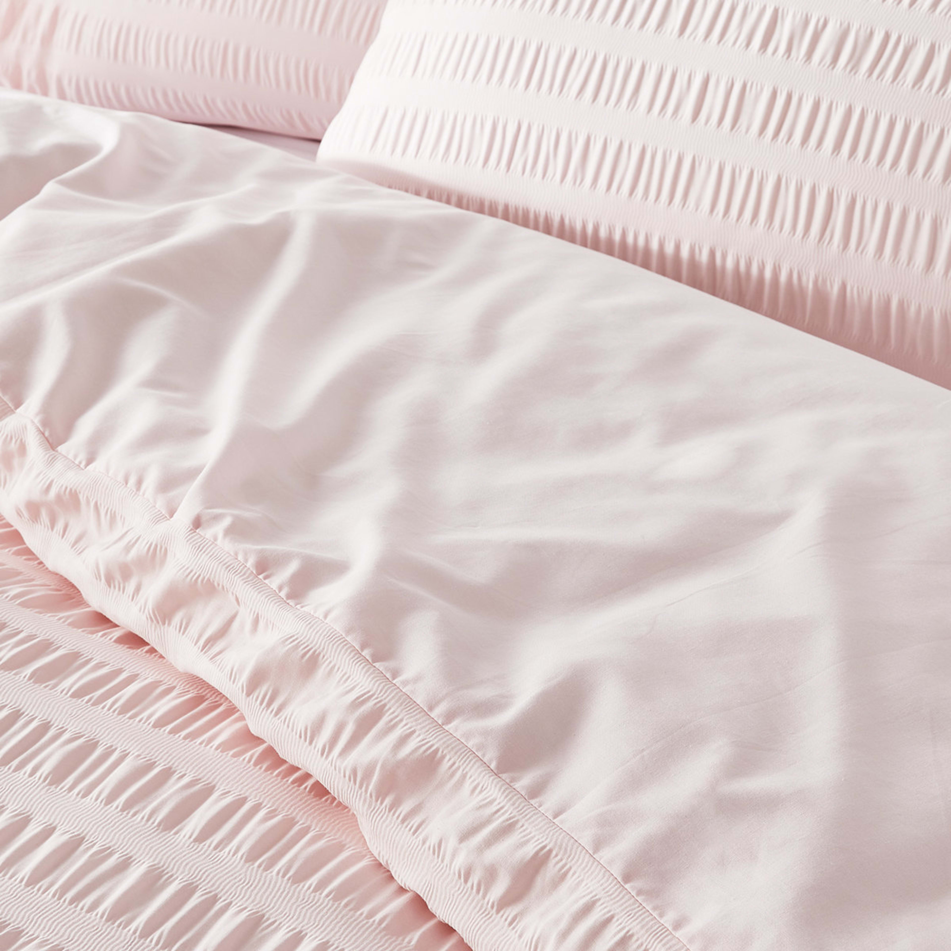 Amity Seersucker Quilt Cover Set King Bed, Pink Kmart