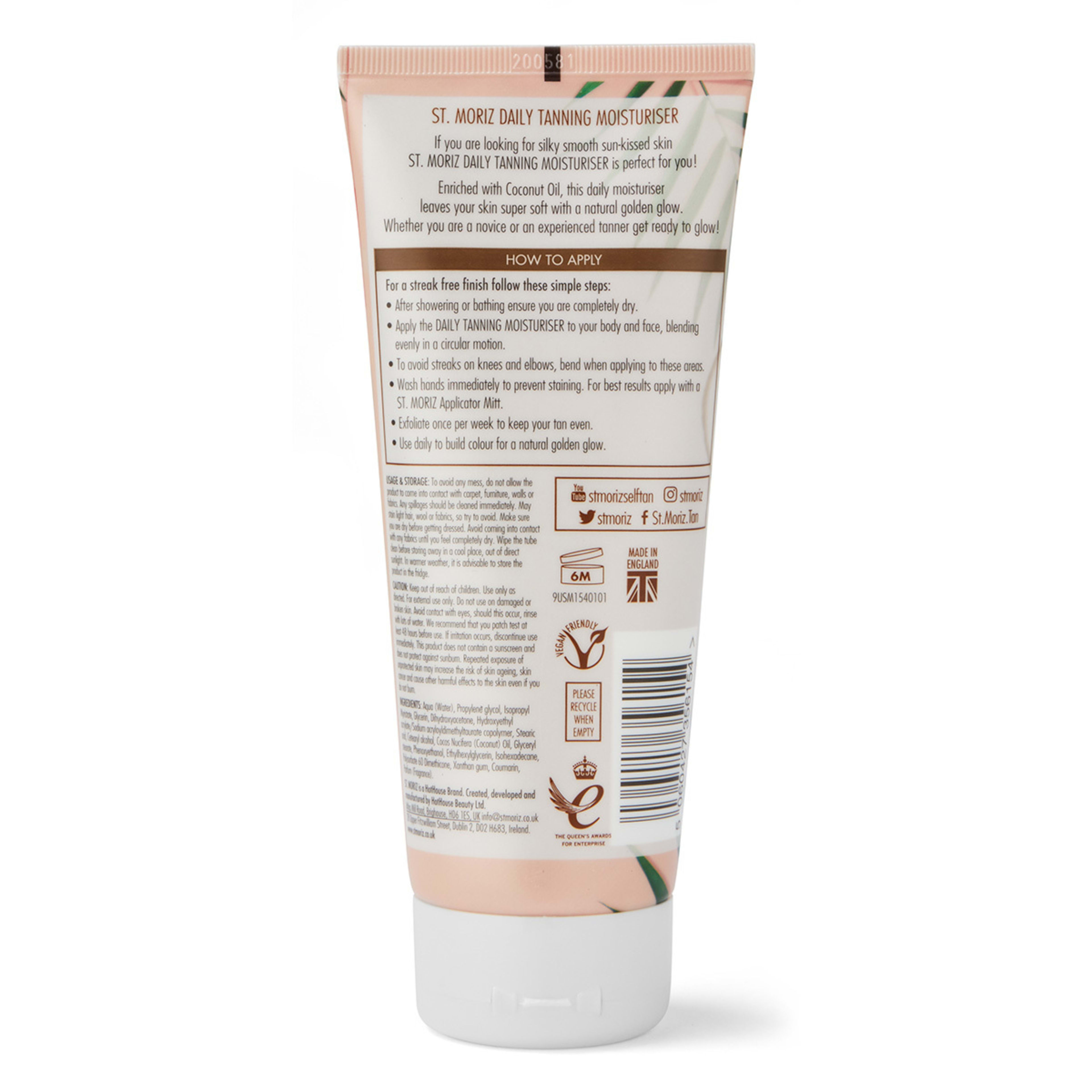 St. Moriz Gradual Daily Tanning Moisturiser 200ml Coconut Oil Kmart