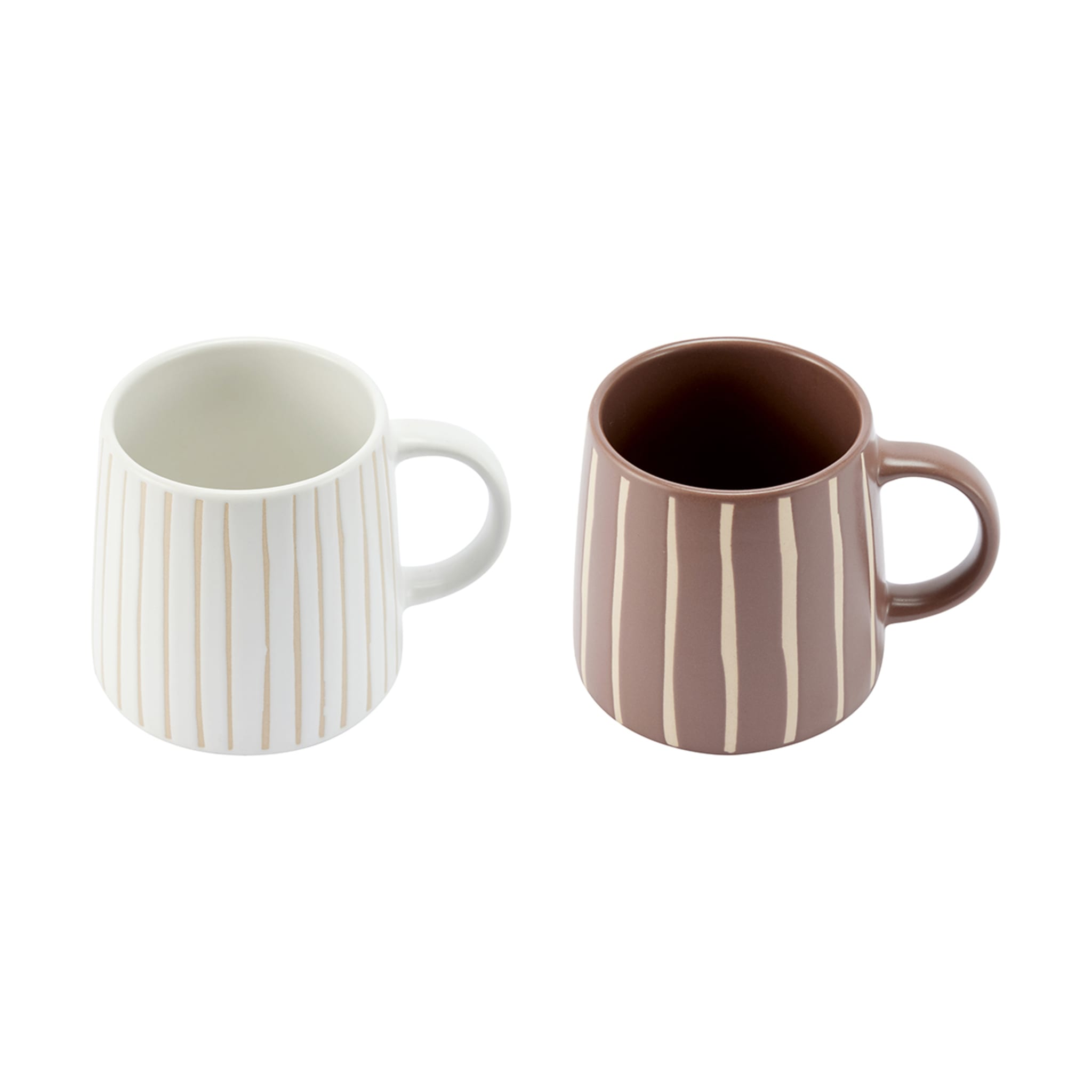 2 Striped Stoneware Mugs Kmart