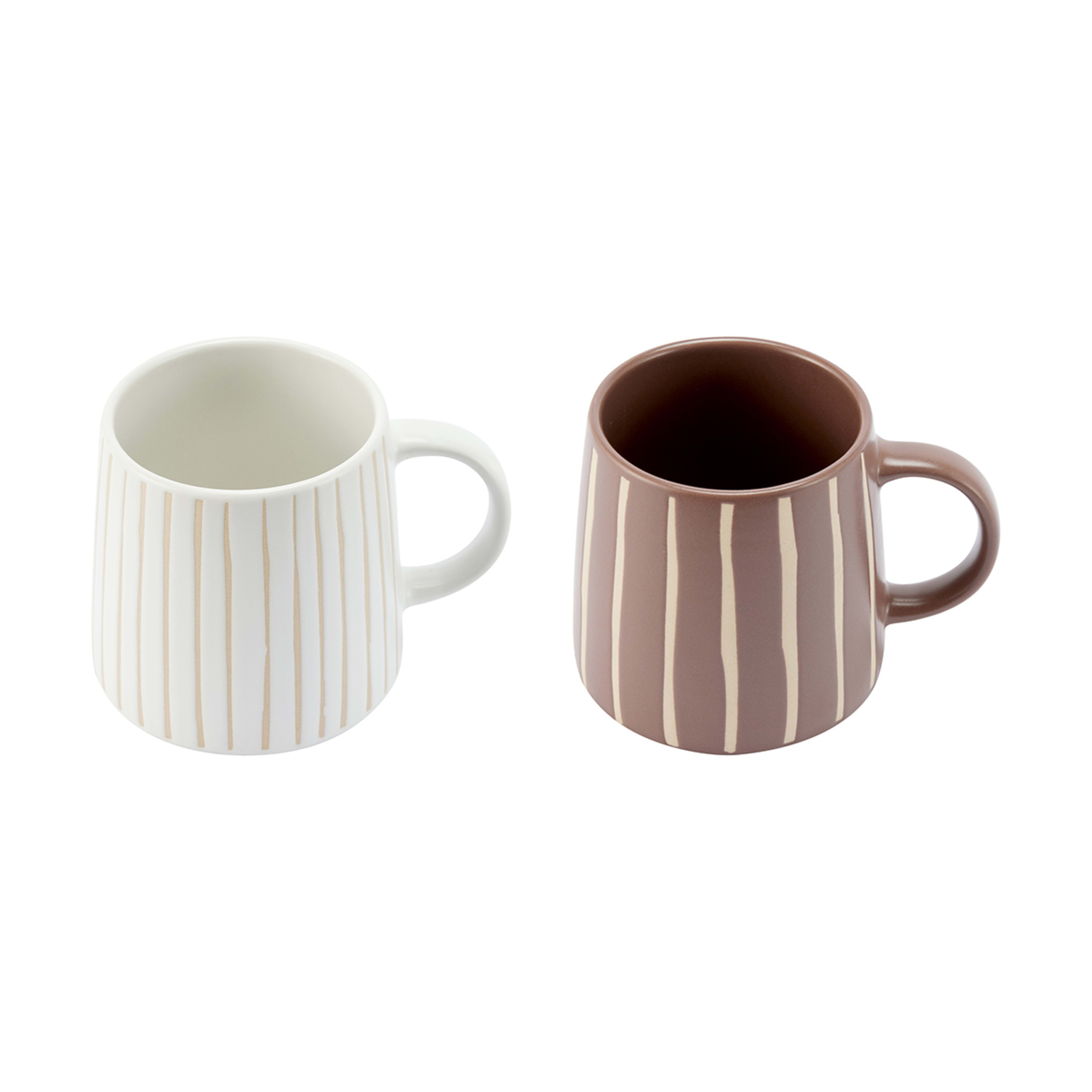2 Striped Stoneware Mugs Kmart