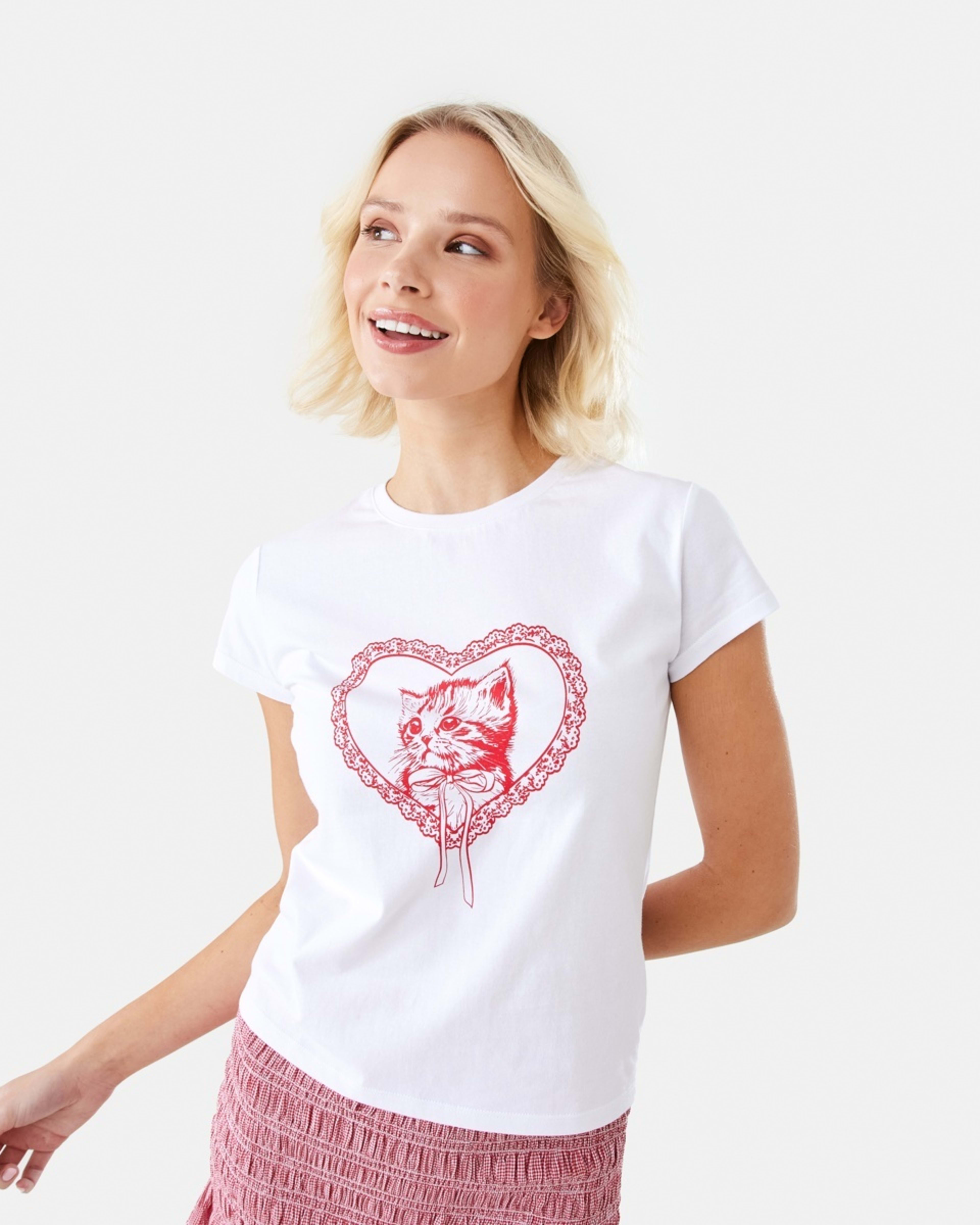 1 Short Sleeve Neat Print T-shirt Cat, 1 of 10