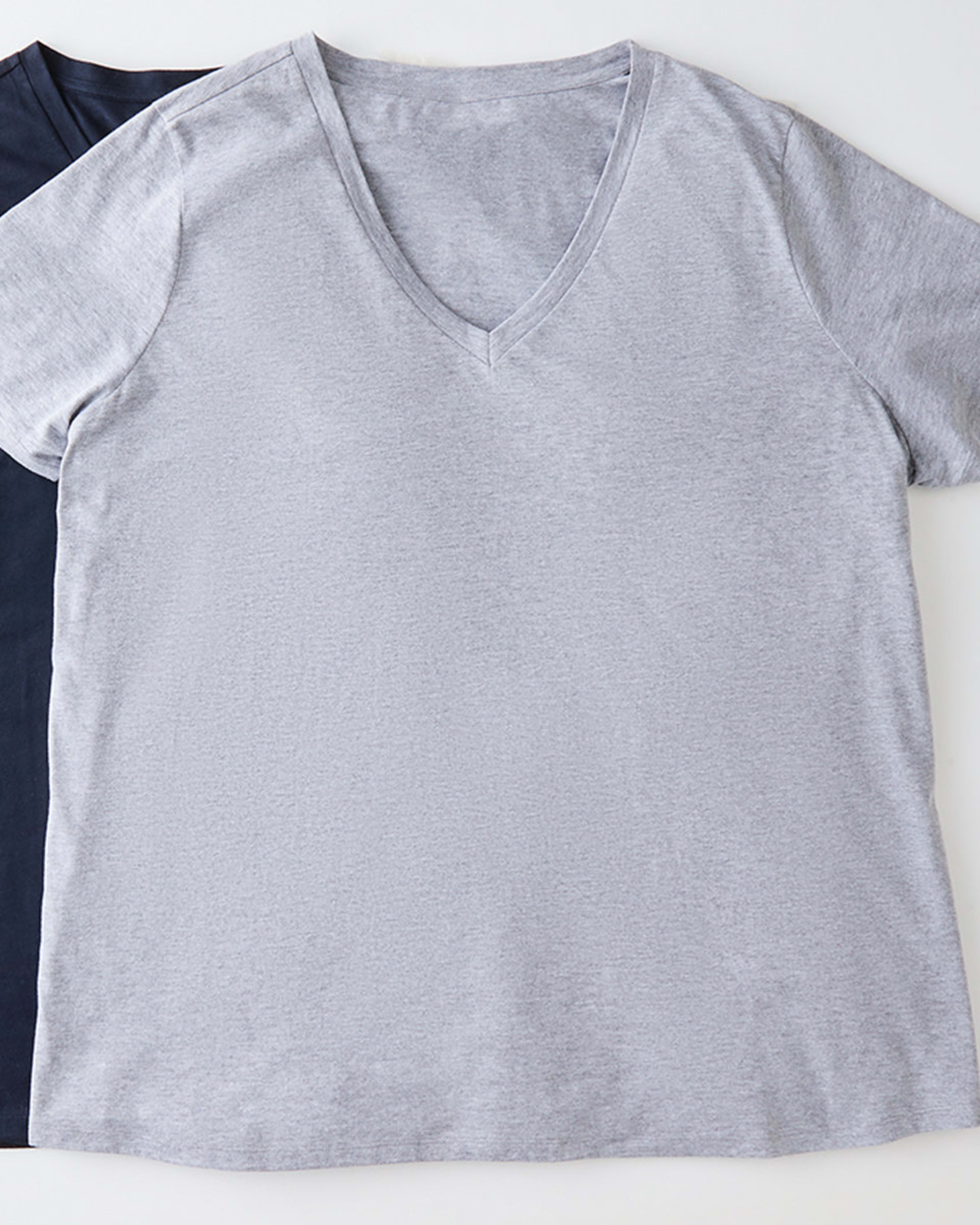 5 Curve Short Sleeve V-Neck T-shirt MARLE GREY, 5 of 5