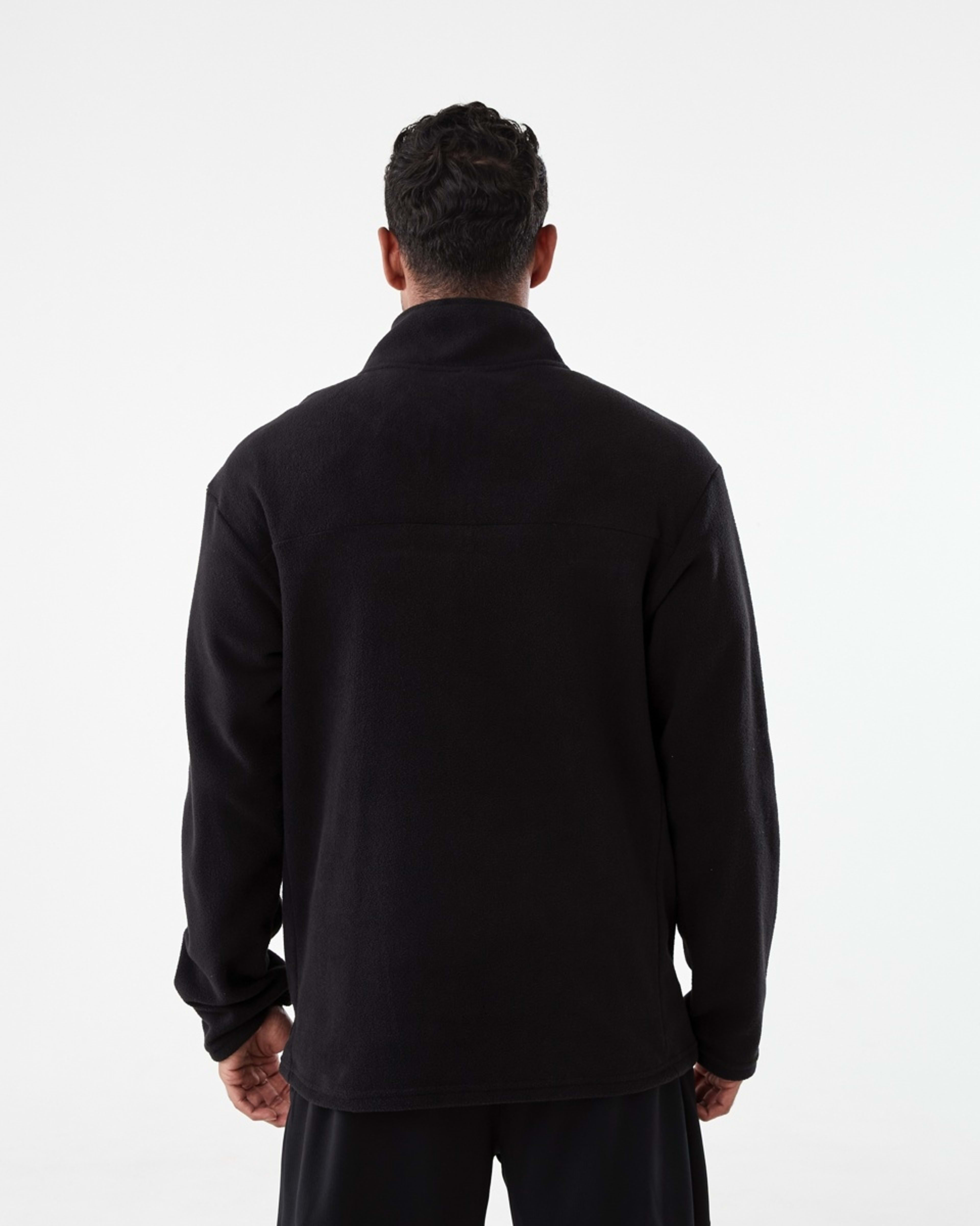3 Active Mens Polar Fleece Quarter Zip Long Sleeve Black W25, 3 of 6