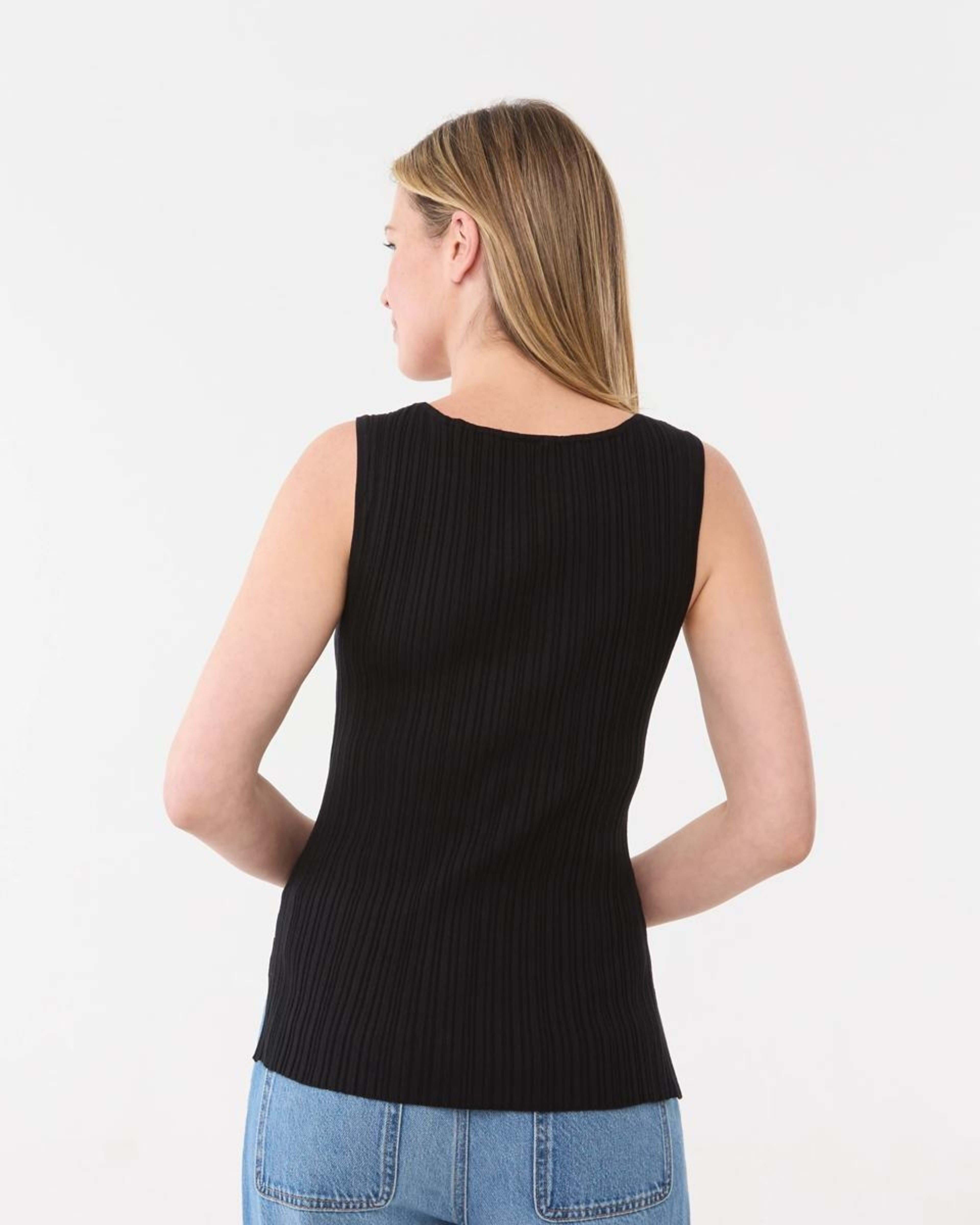 3 Sleeveless Variegated Rib Tank BLACK, 3 of 6