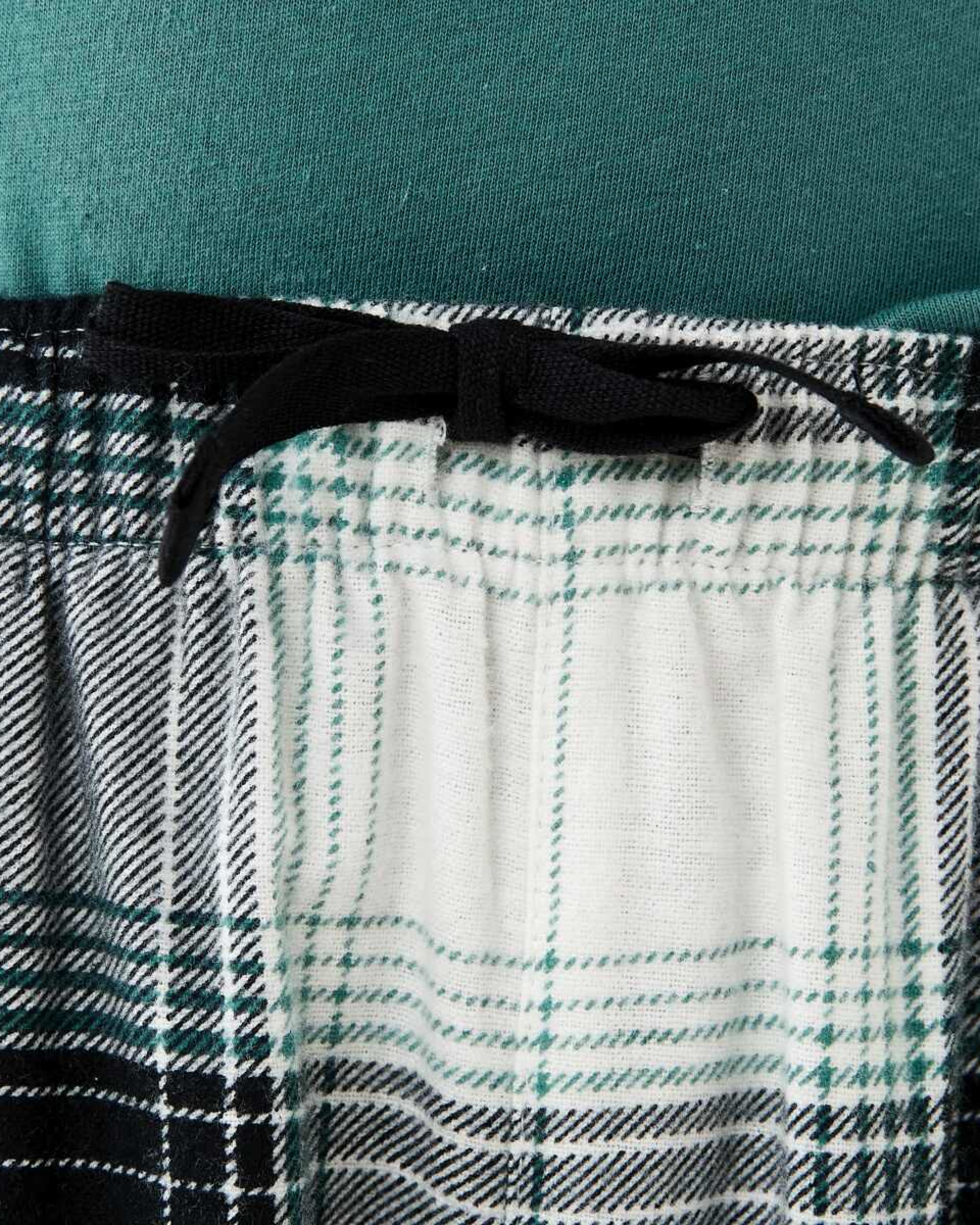 5 Knit Flannel Pyjama Set Blk Check, 5 of 10