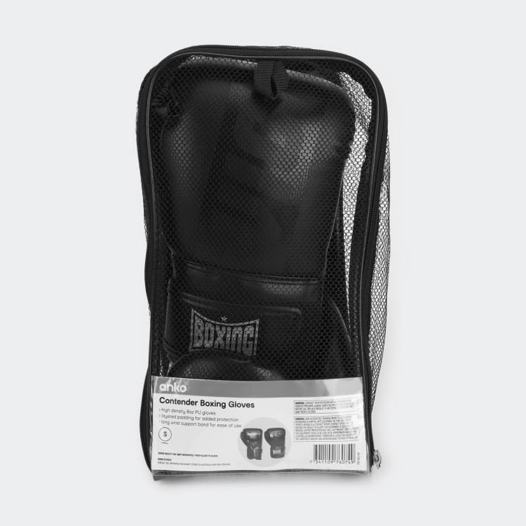 Contender Boxing Gloves Small, Black Kmart
