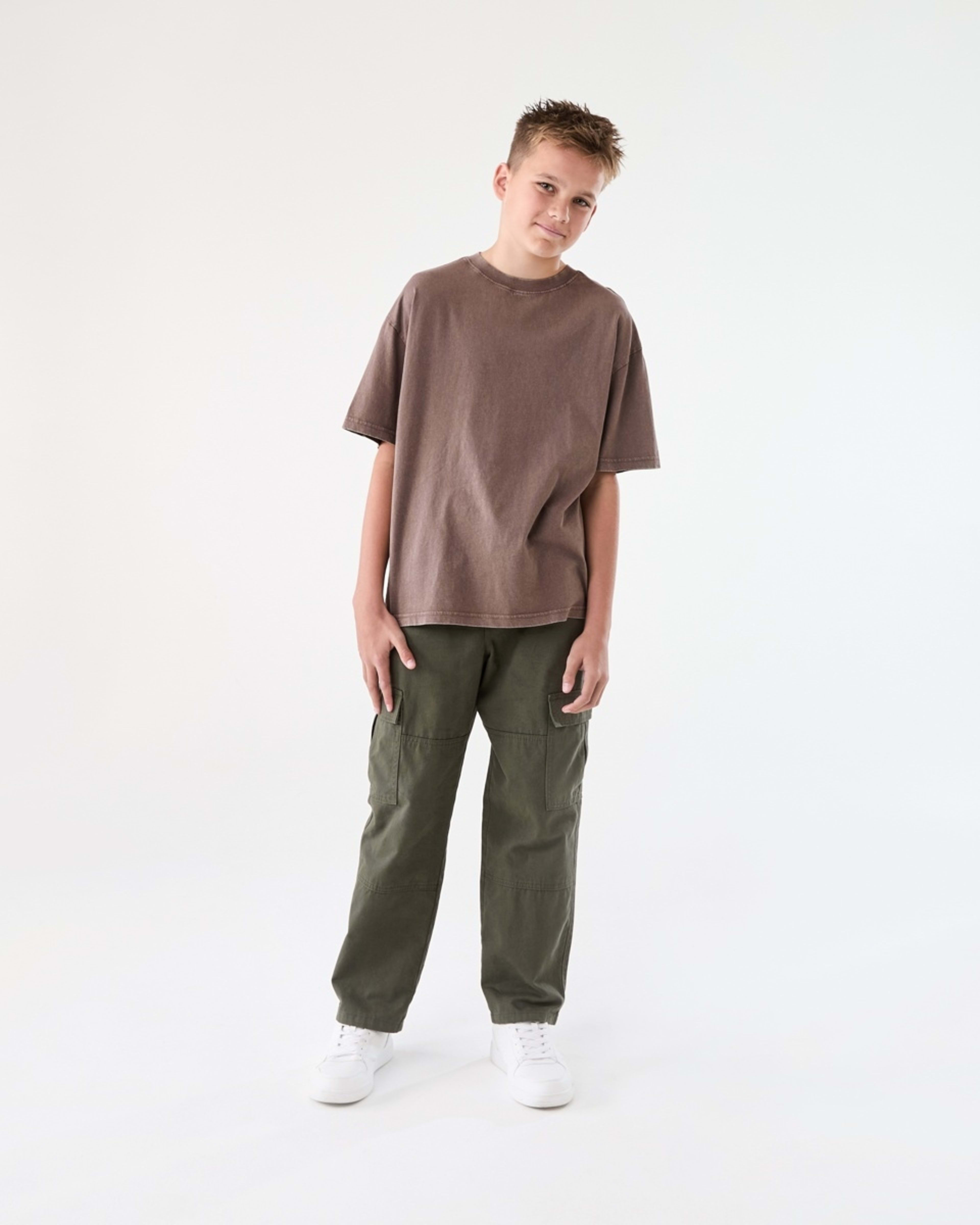 5 Short Sleeve Oversized Acid Wash T-shirt BROWN CHOC, 5 of 6