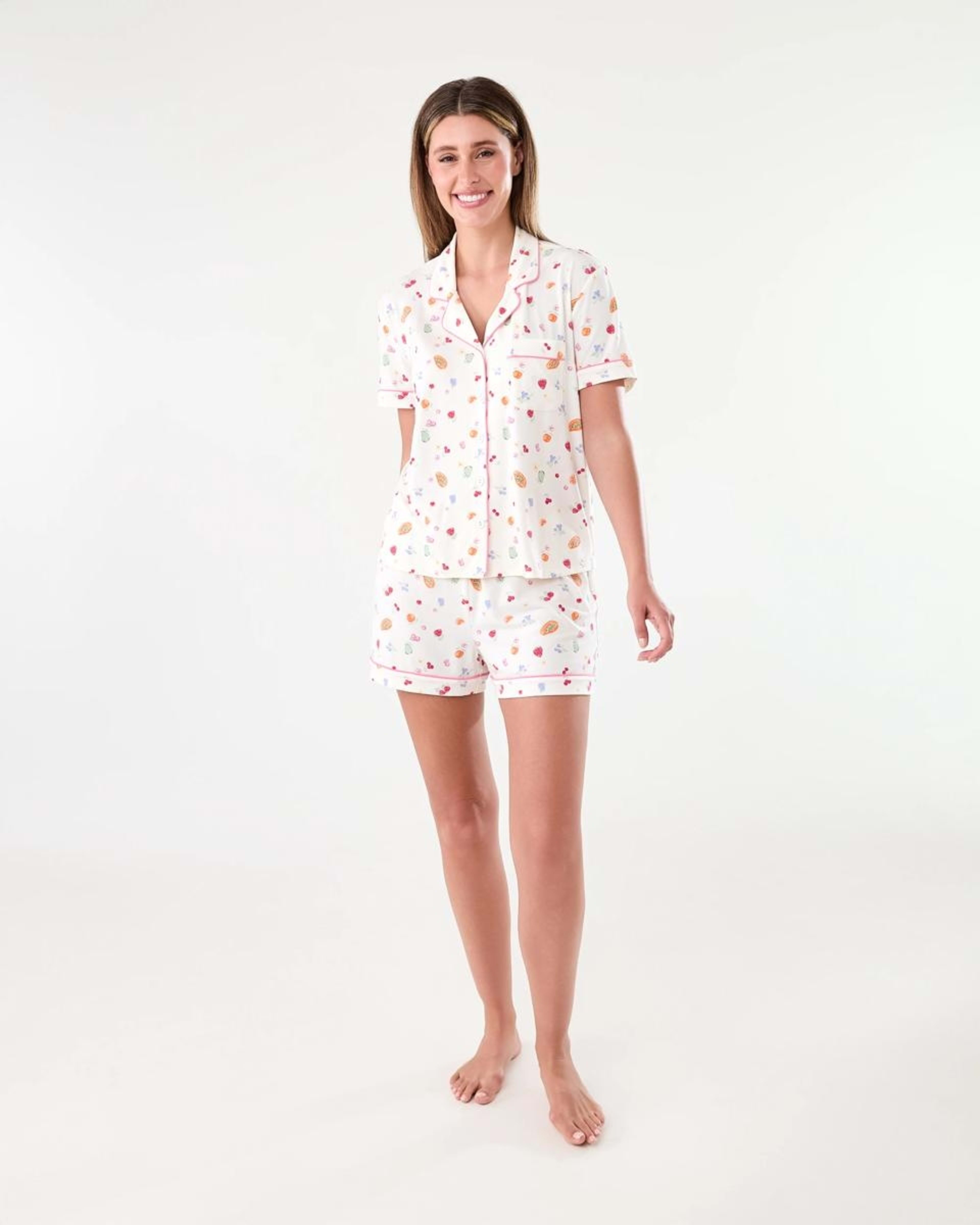 10 Short Sleeve Top and Shorts Comfort Pyjama Set Fruitsalad, 10 of 10