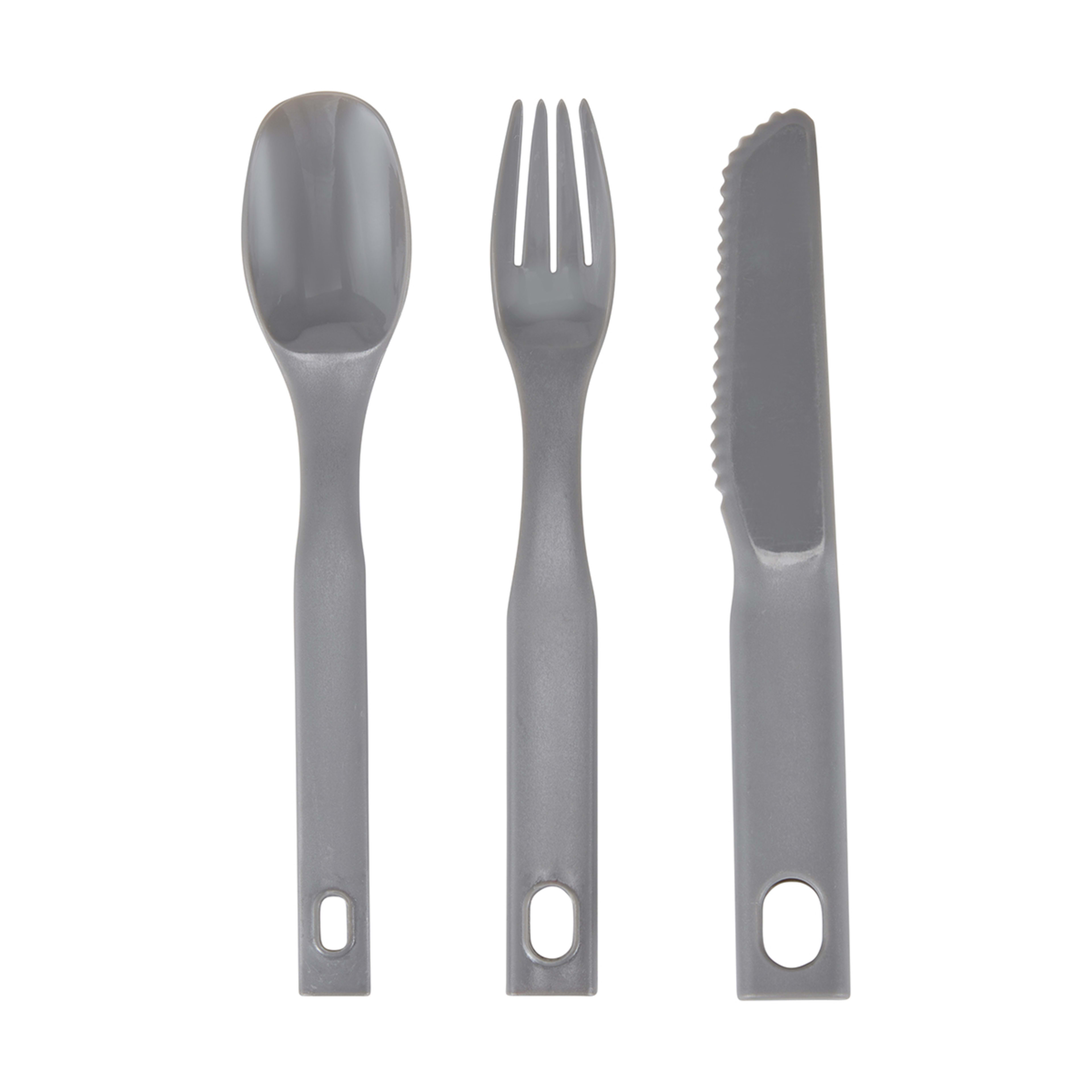 3 Piece Cutlery Set - Grey - Kmart