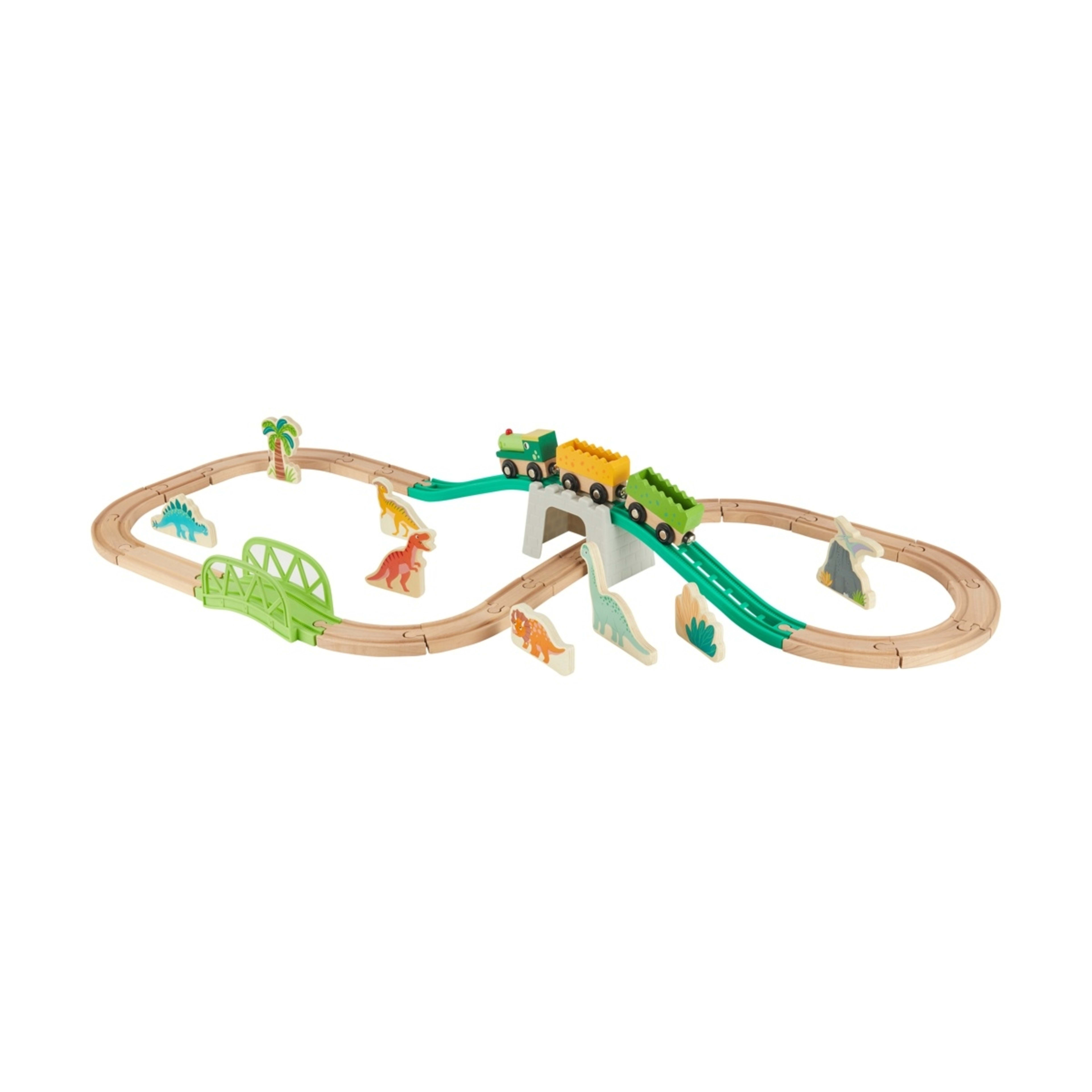 1 38 Piece Wooden Dino Train Set, 1 of 10