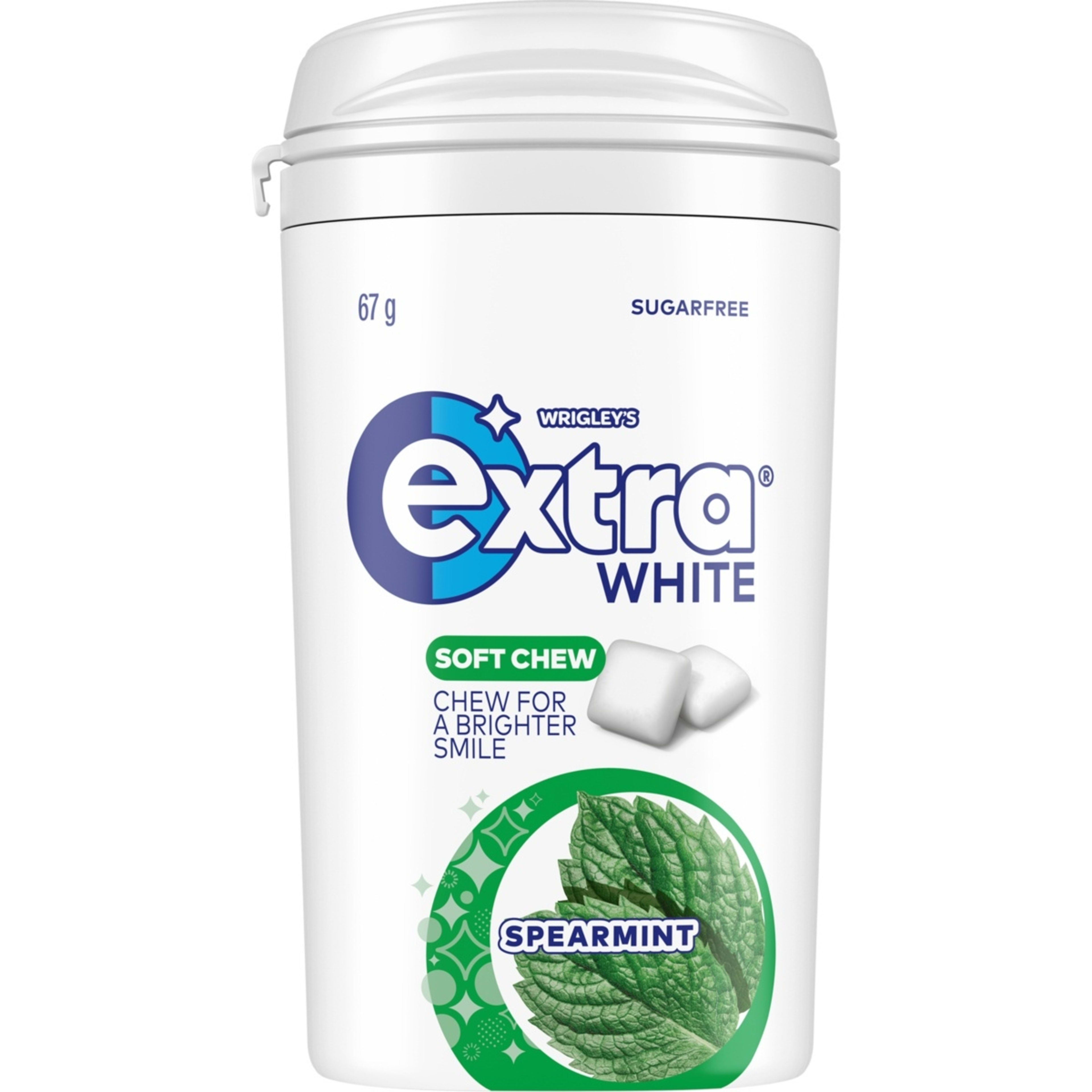 1 Wrigley's Extra White Spearmint Gum Bottle 67g