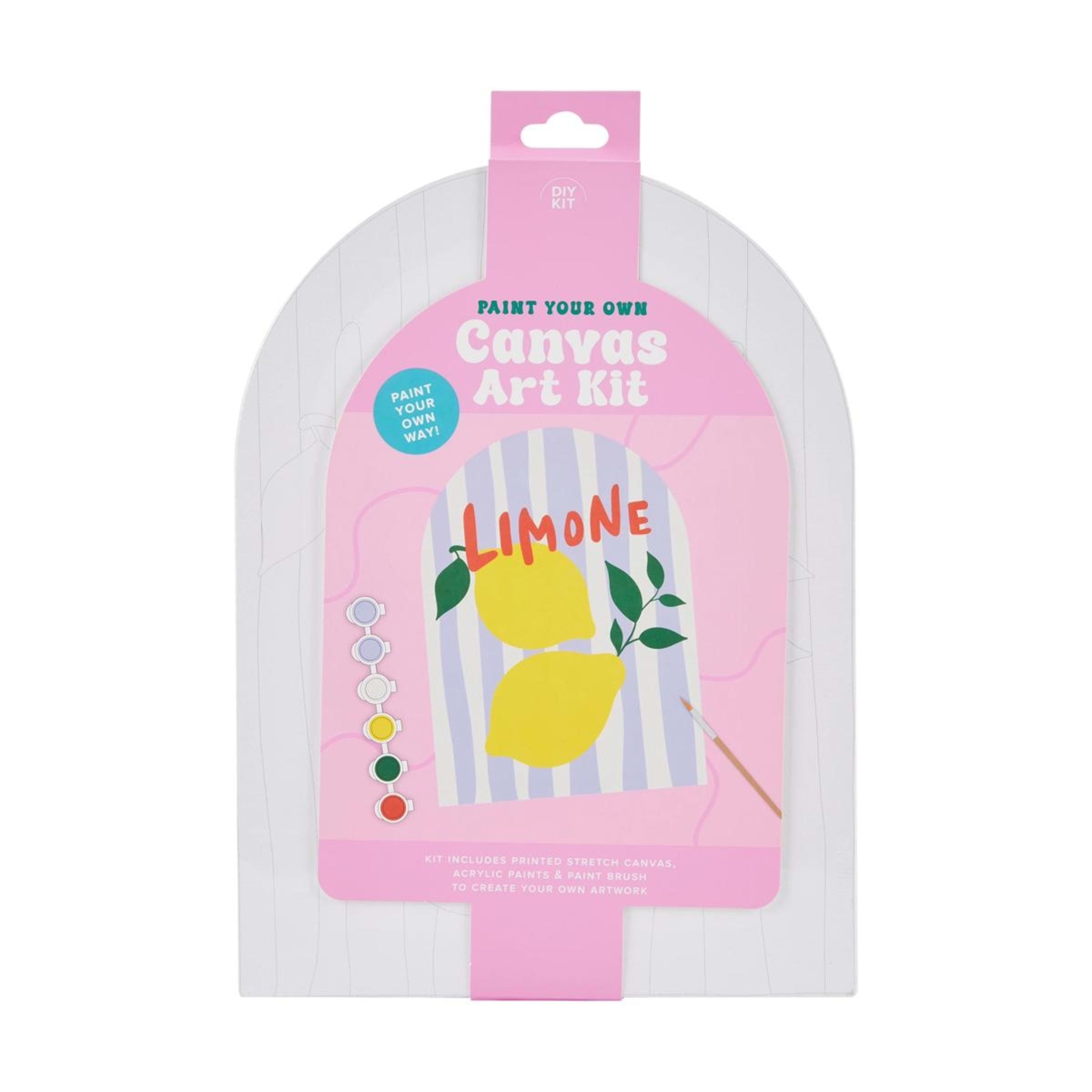 1 DIY Paint Your Own Canvas Art Kit - Lemon