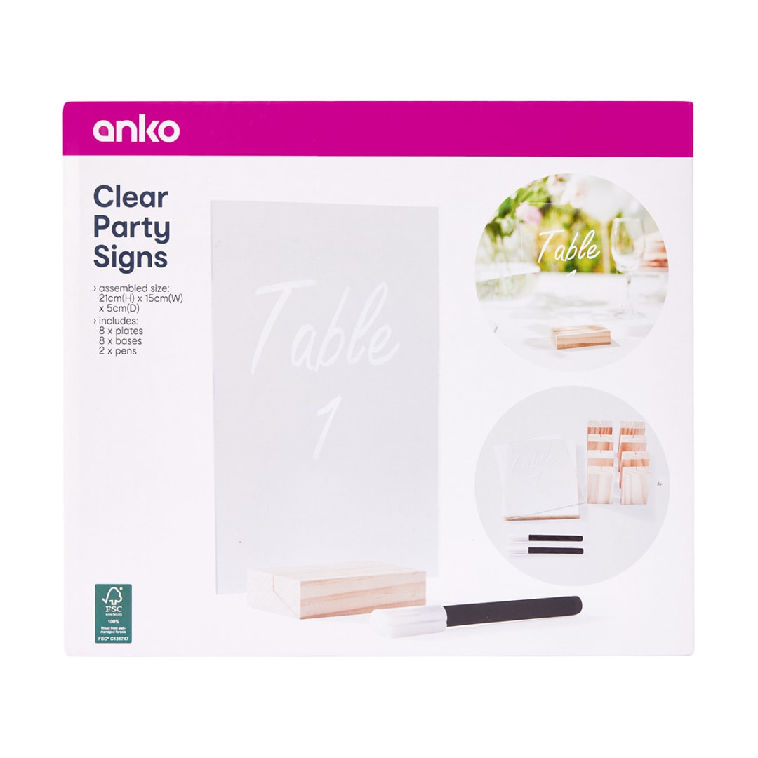 Clear Party Signs Kmart NZ