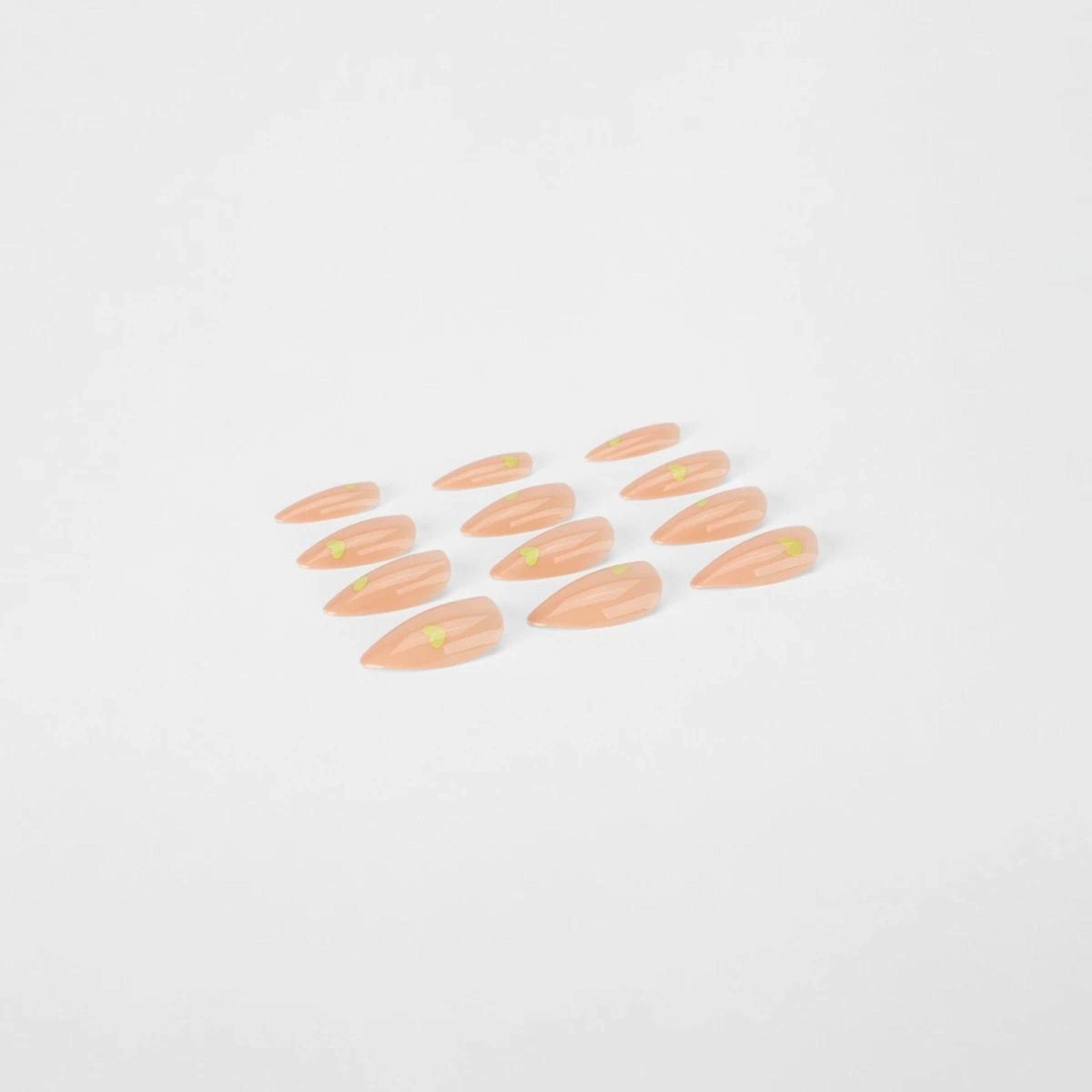 4 OXX Cosmetics 24 Pack False Nails with Adhesive - Stiletto Shape, Neon Heart, 4 of 5