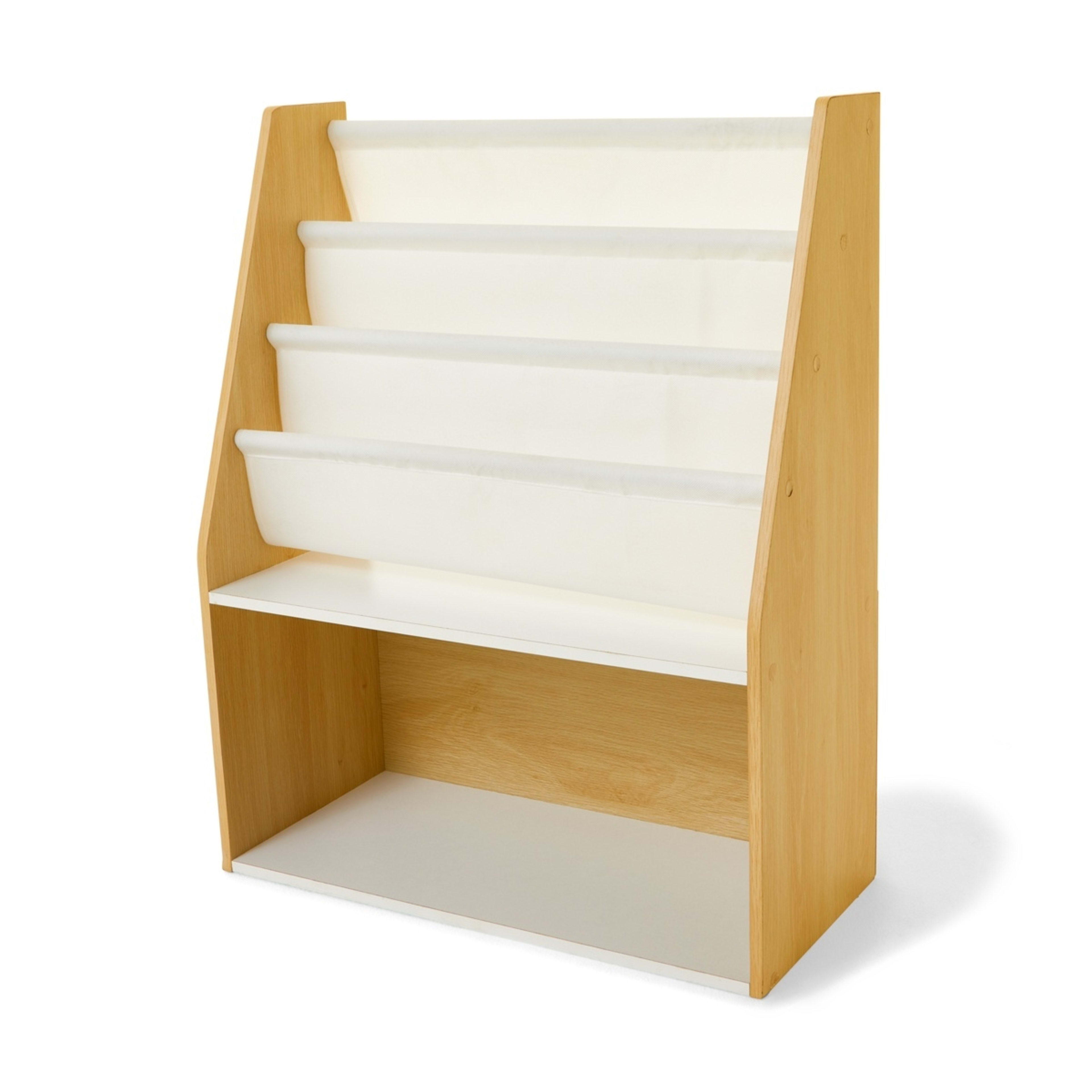 9 Oak Look and White Book Holder with Organiser, 9 of 10