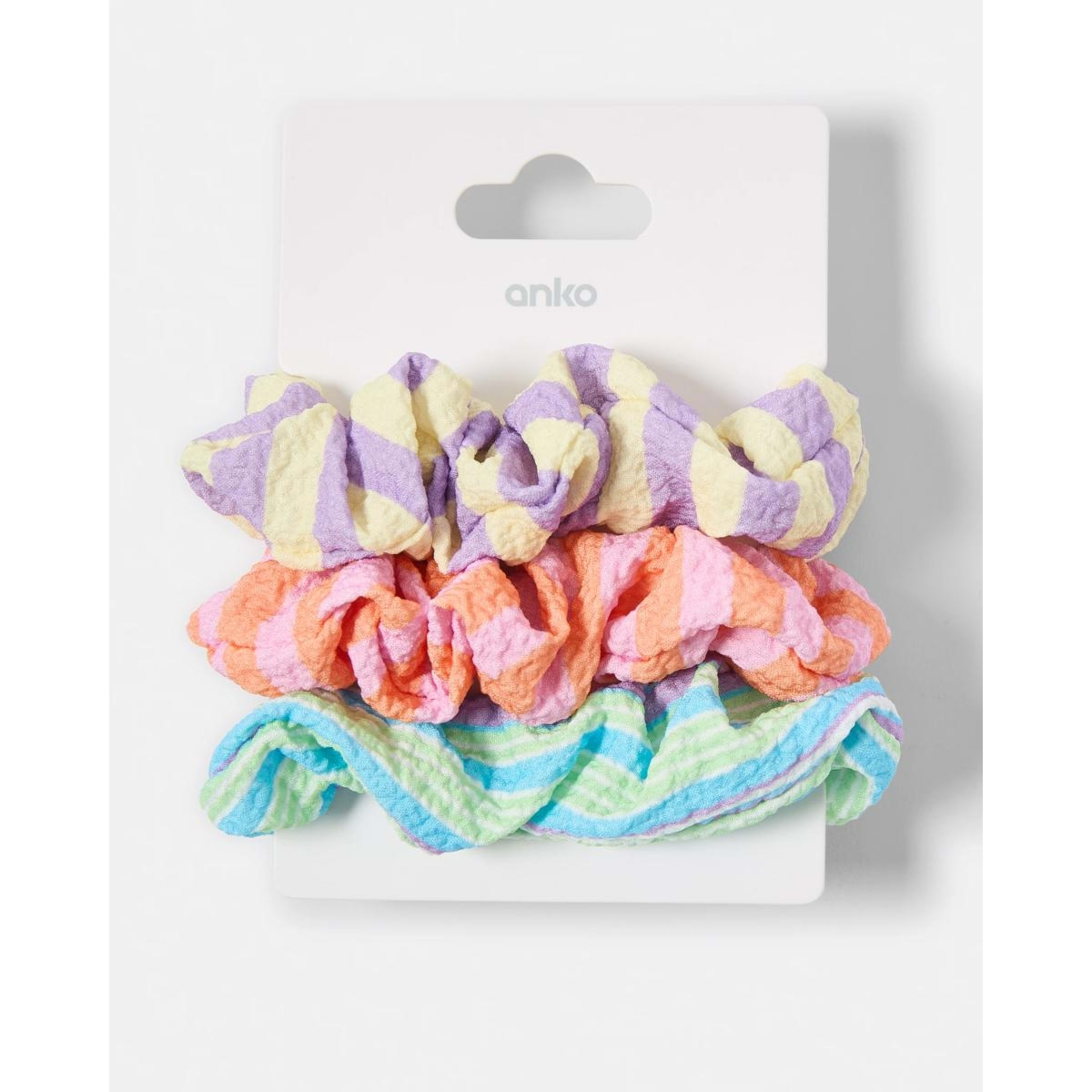 5 3 Pack Bright Stripe Hair Scrunchies, 5 of 5