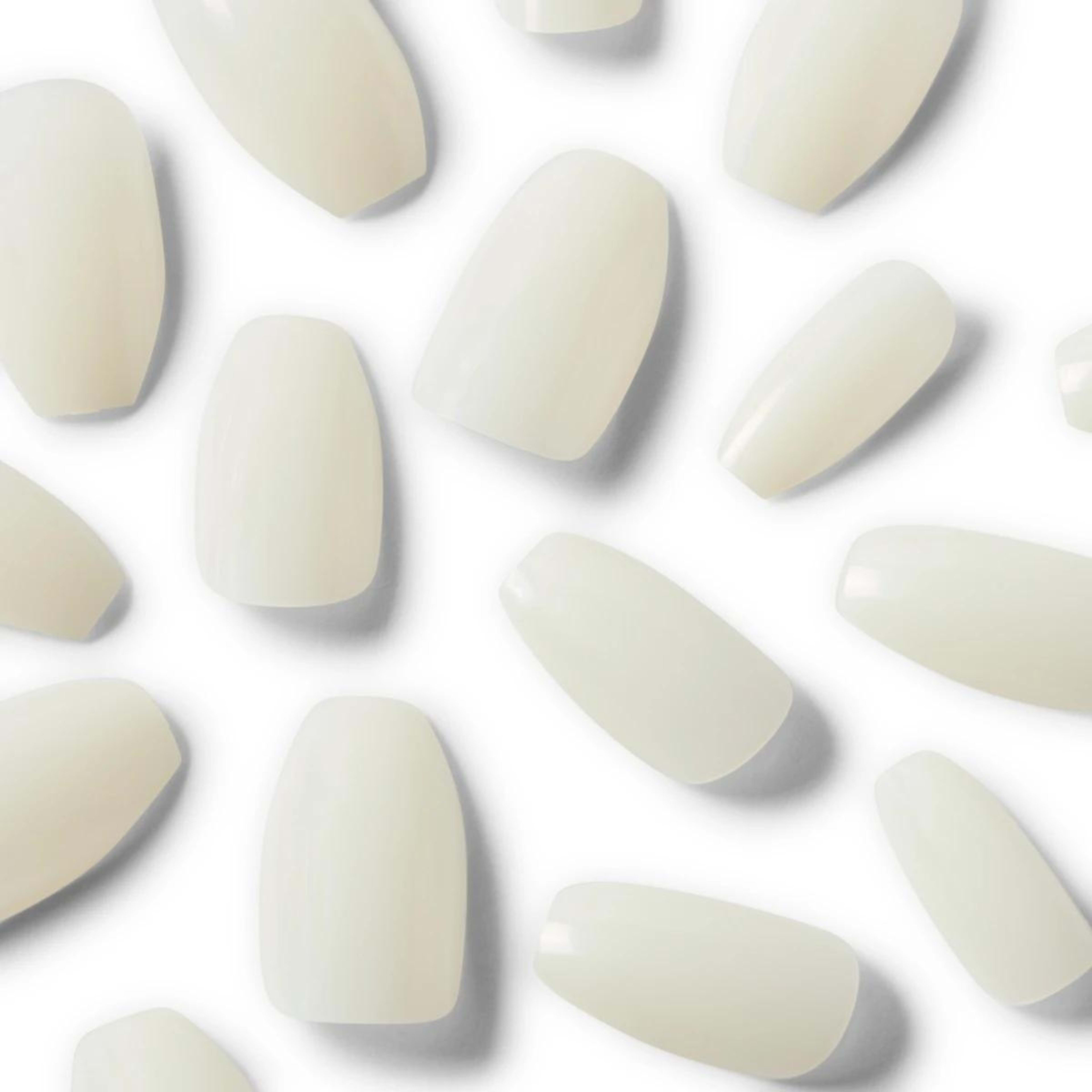 3 OXX Cosmetics 100 Pack Artificial Nails with Adhesive - Coffin Shape, Clear, 3 of 5