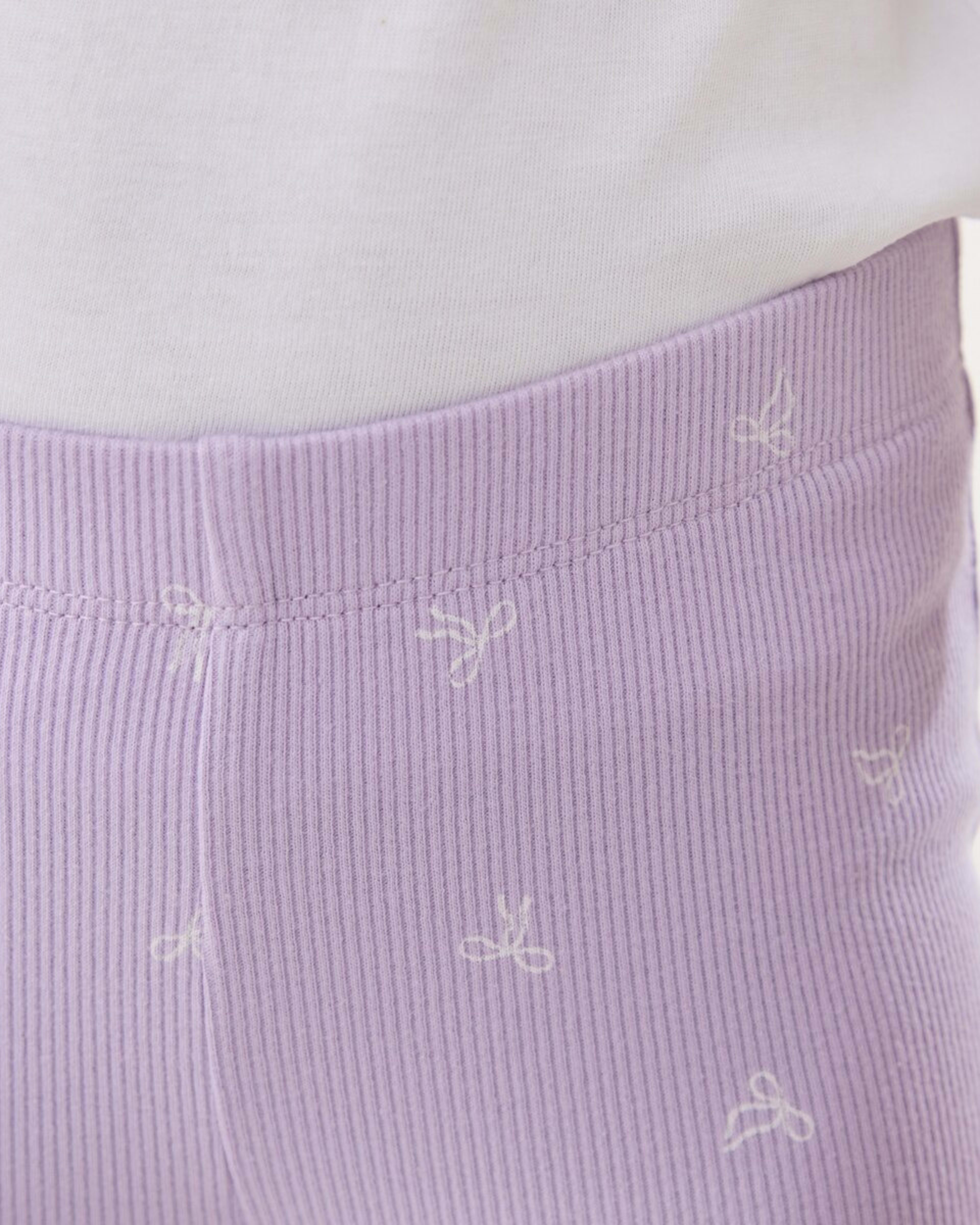 3 Rib Flare Leggings CUTE BOWS PASTEL LILAC, 3 of 5