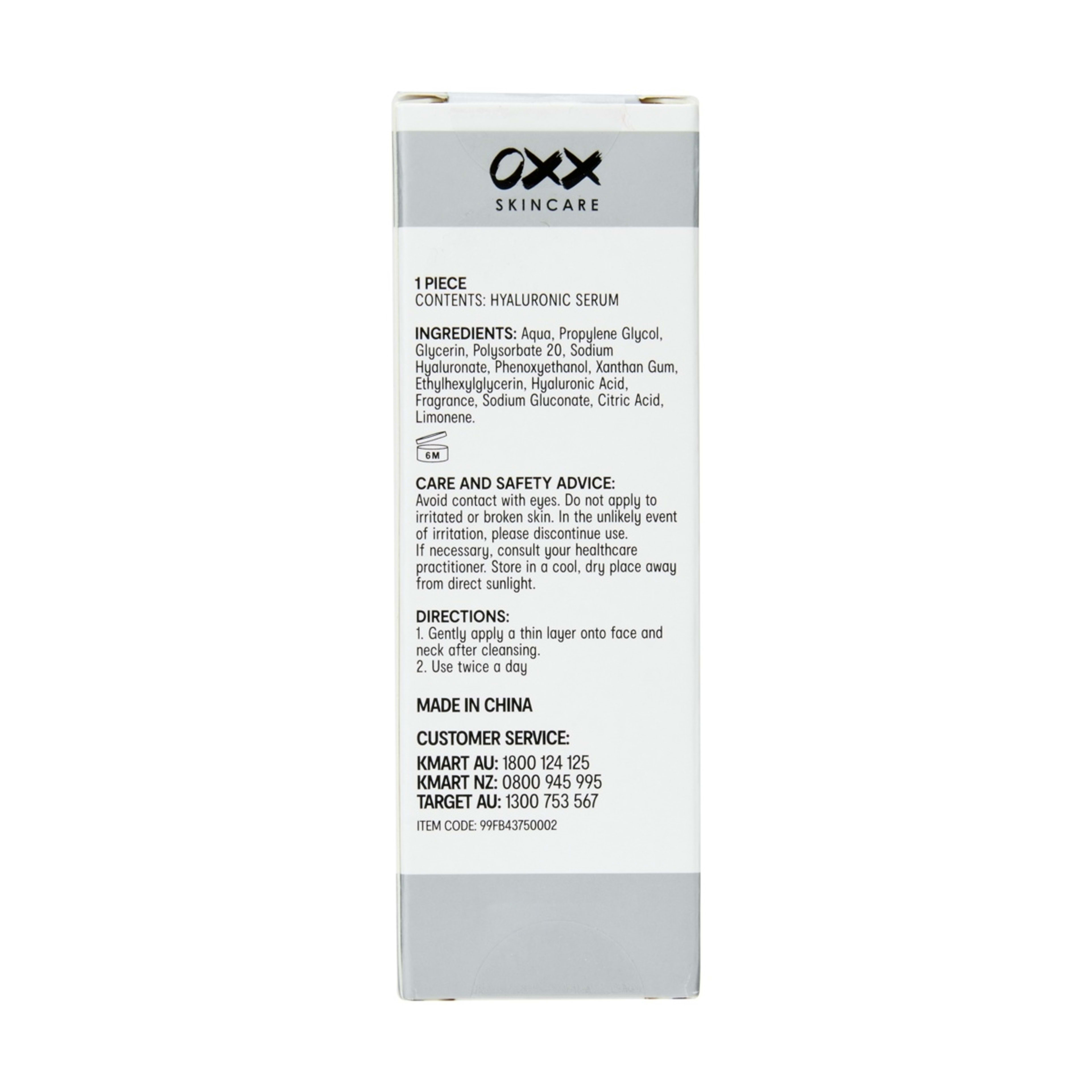 4 OXX Skincare Serum 25ml - Hyaluronic Acid, 4 of 4
