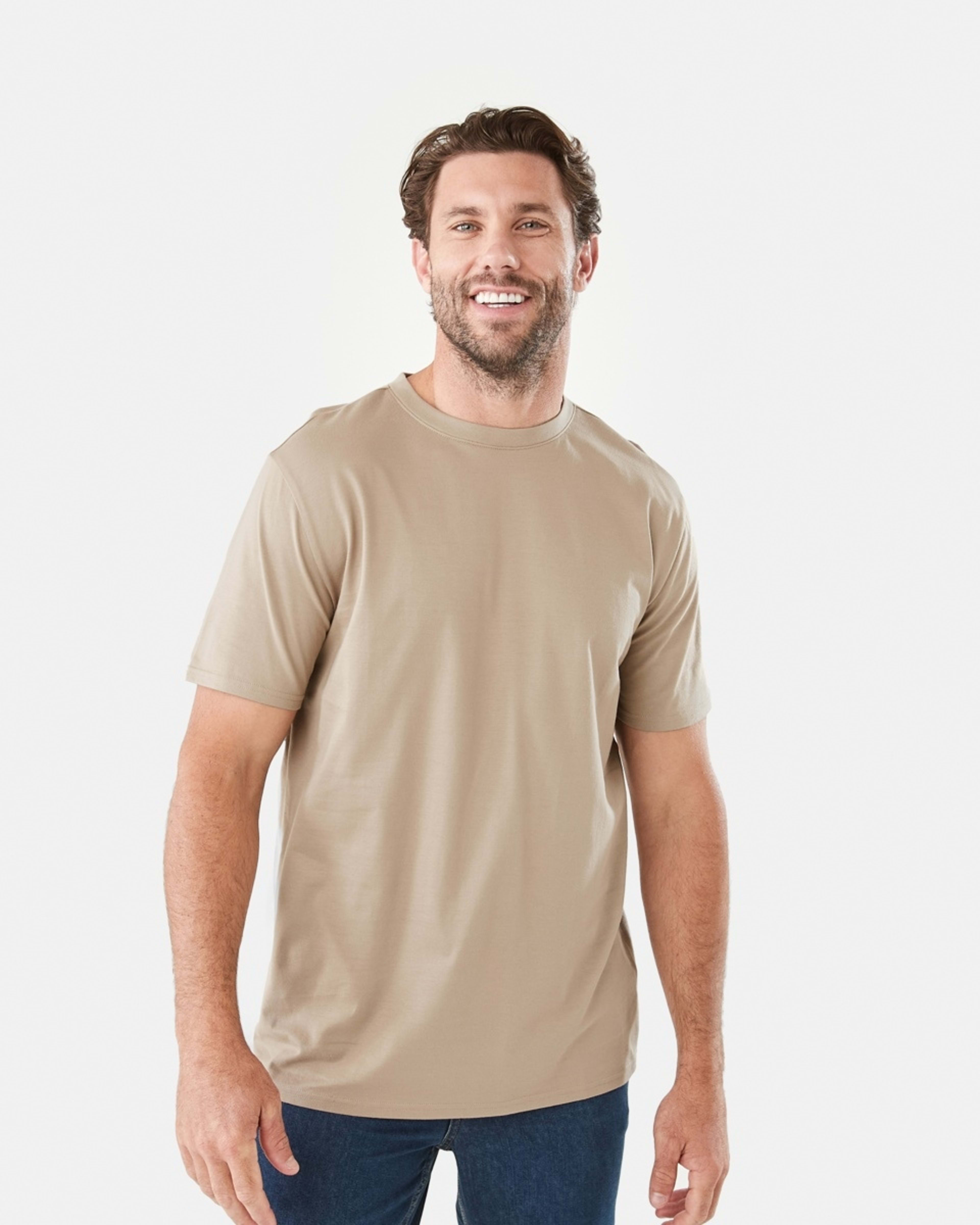 1 Australian Cotton Crew Neck T-shirt WARM SAND