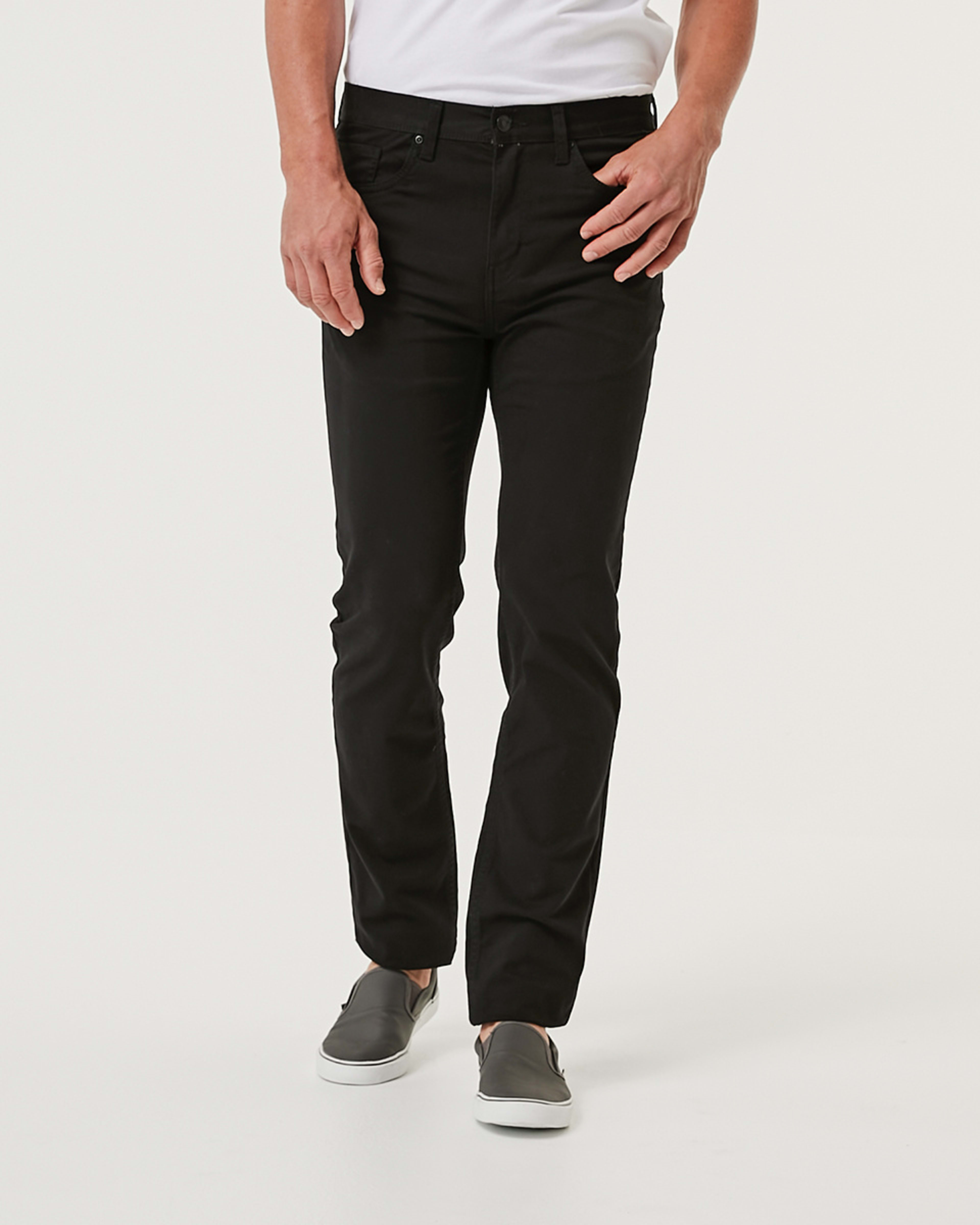2 Straight Stretch Jeans SOLID BLACK, 2 of 5