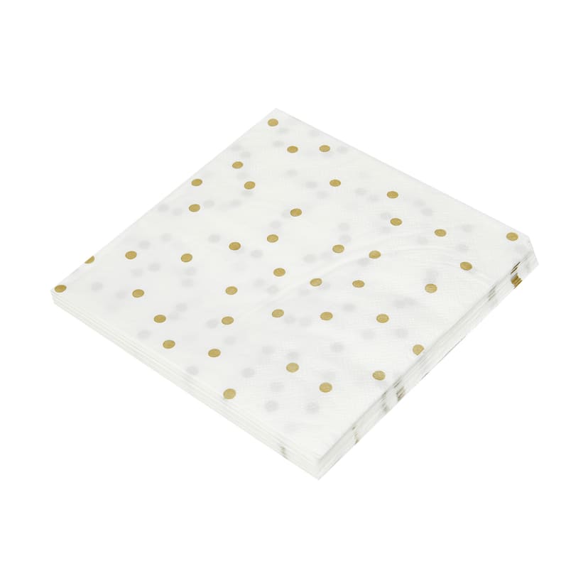 20 Pack Gold Print Polka Dot Napkins Kmart NZ