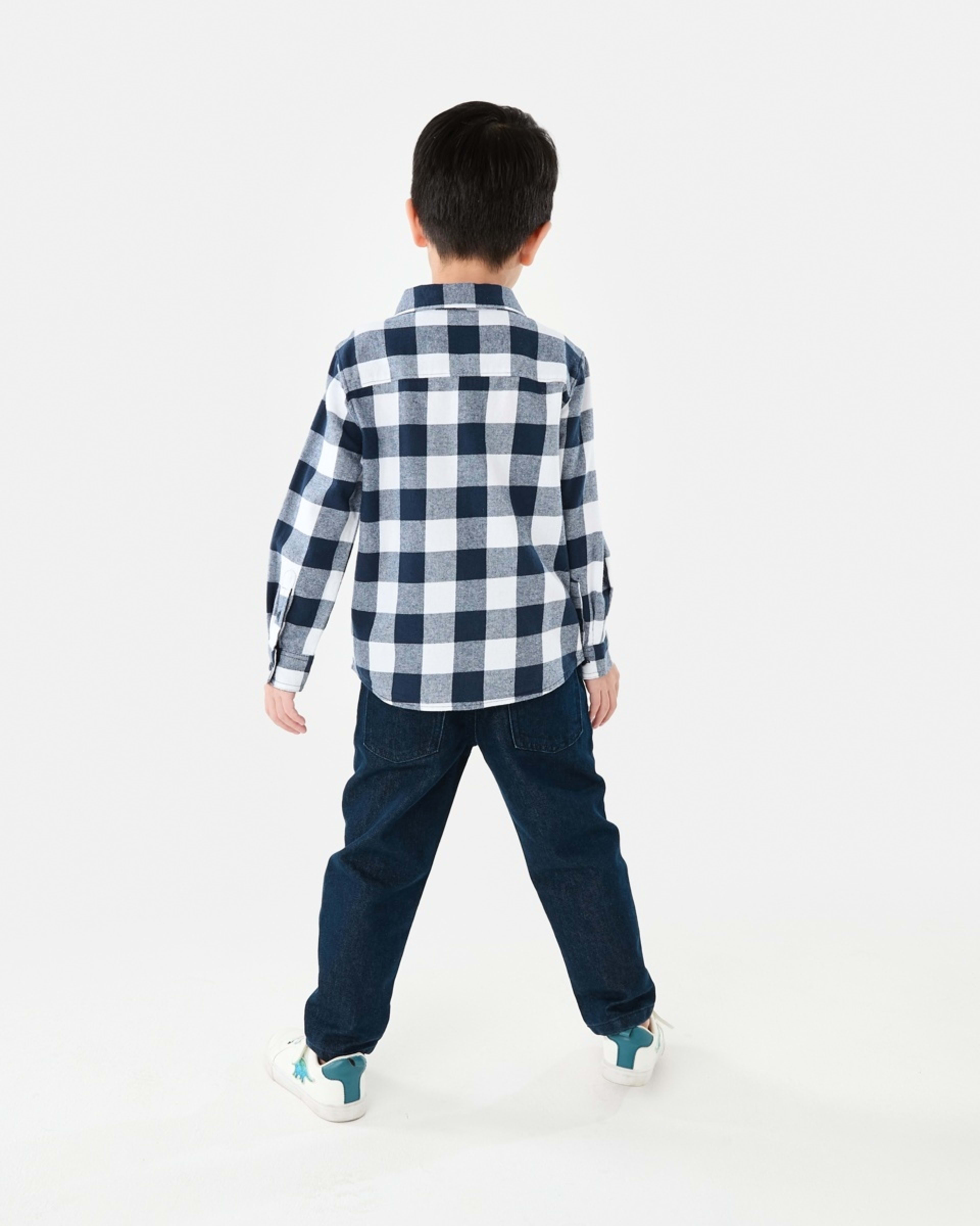 8 Yarn Dyed Flannel Shirt Two Tone Buffalo Navy, 8 of 10