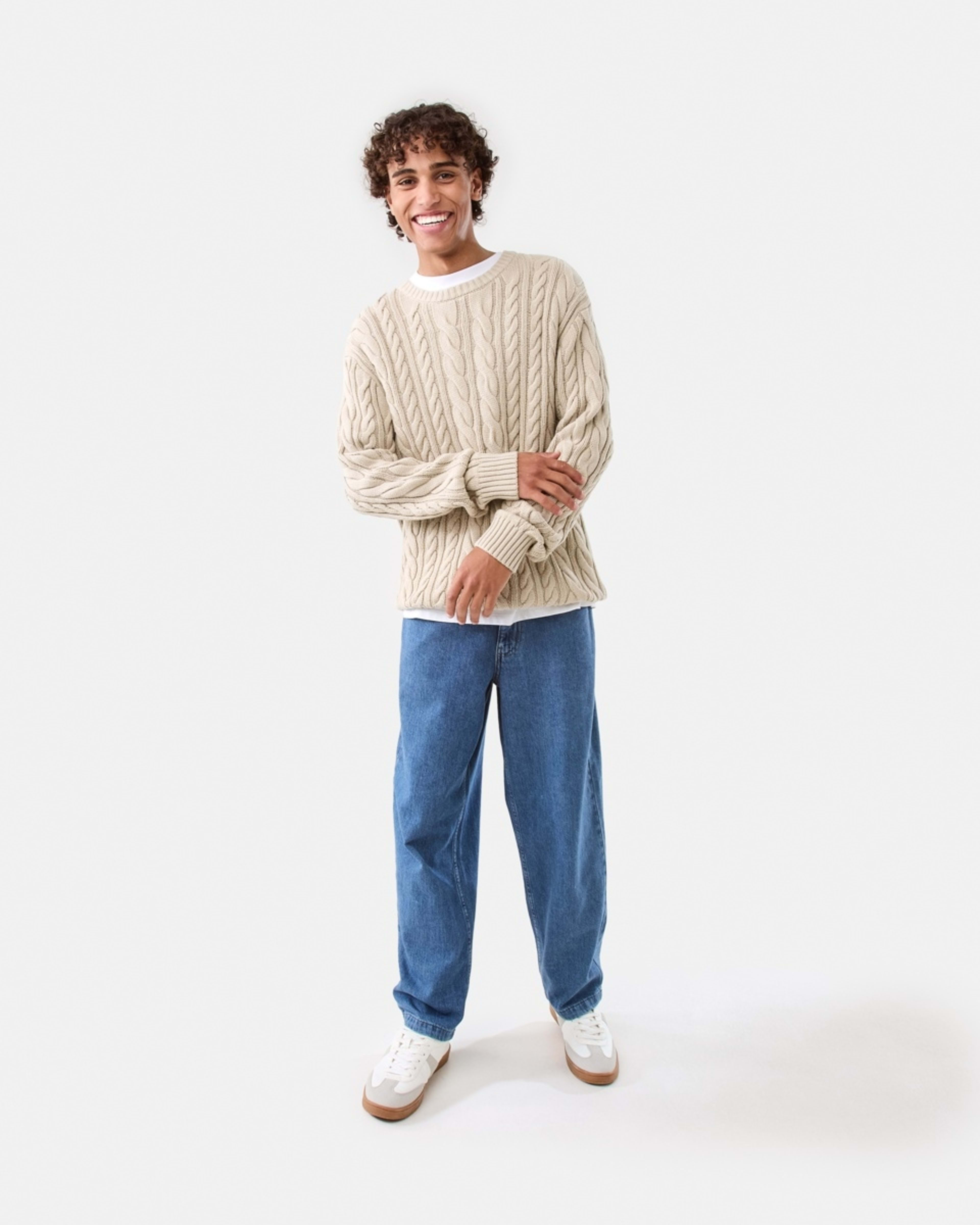 2 Cable Knit Jumper Bge String, 2 of 9