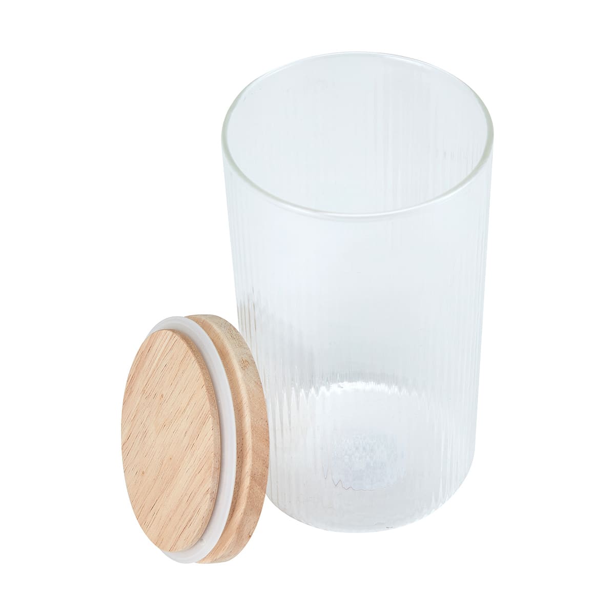 Large Ribbed Glass Canister Kmart