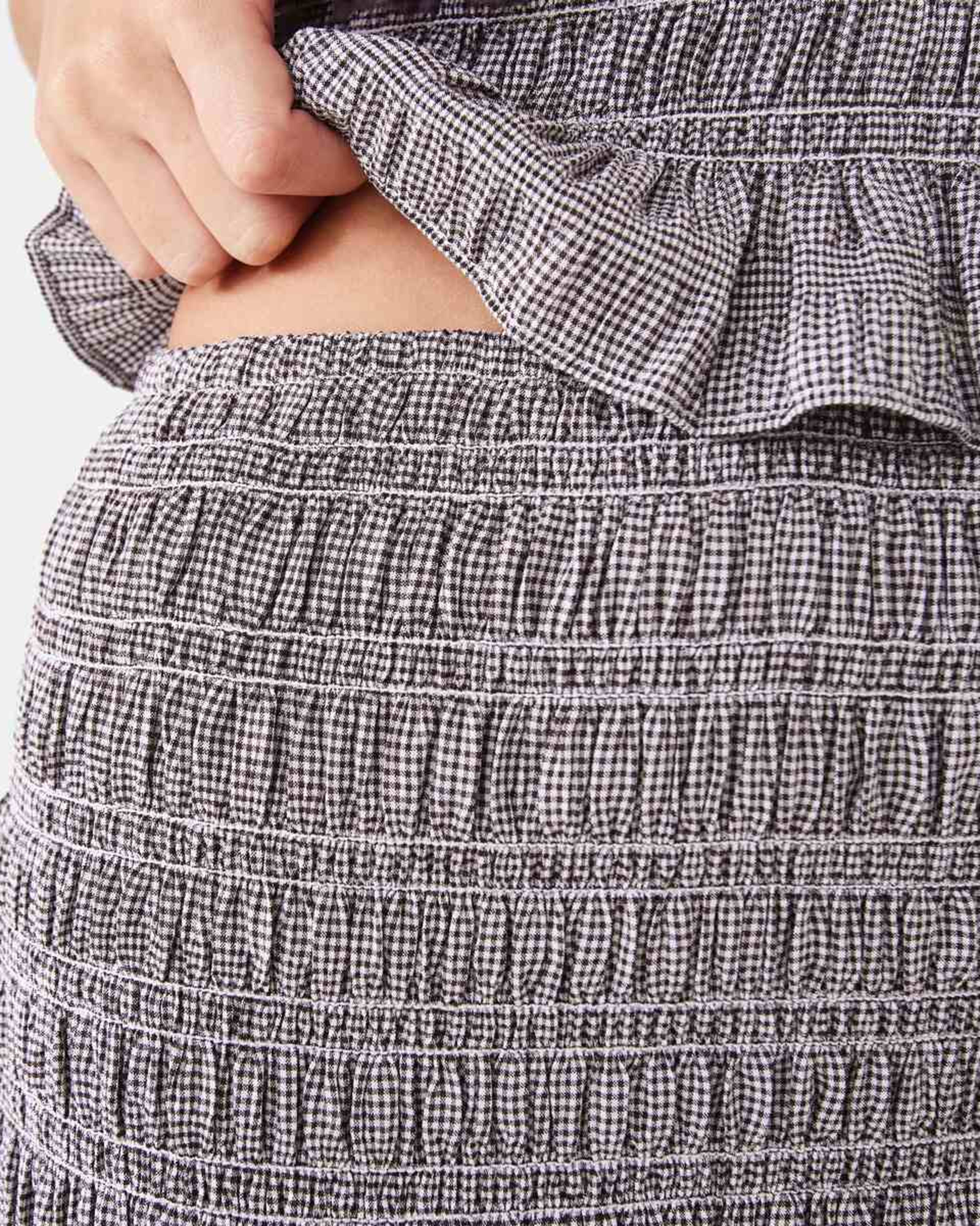6 Pleated Mini Skirt Bwn Check, 6 of 8