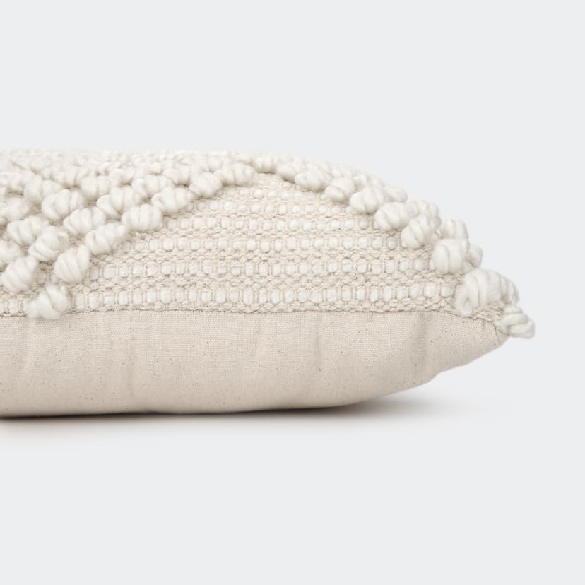 43cm Romy Woven Cushion Natural and White Kmart