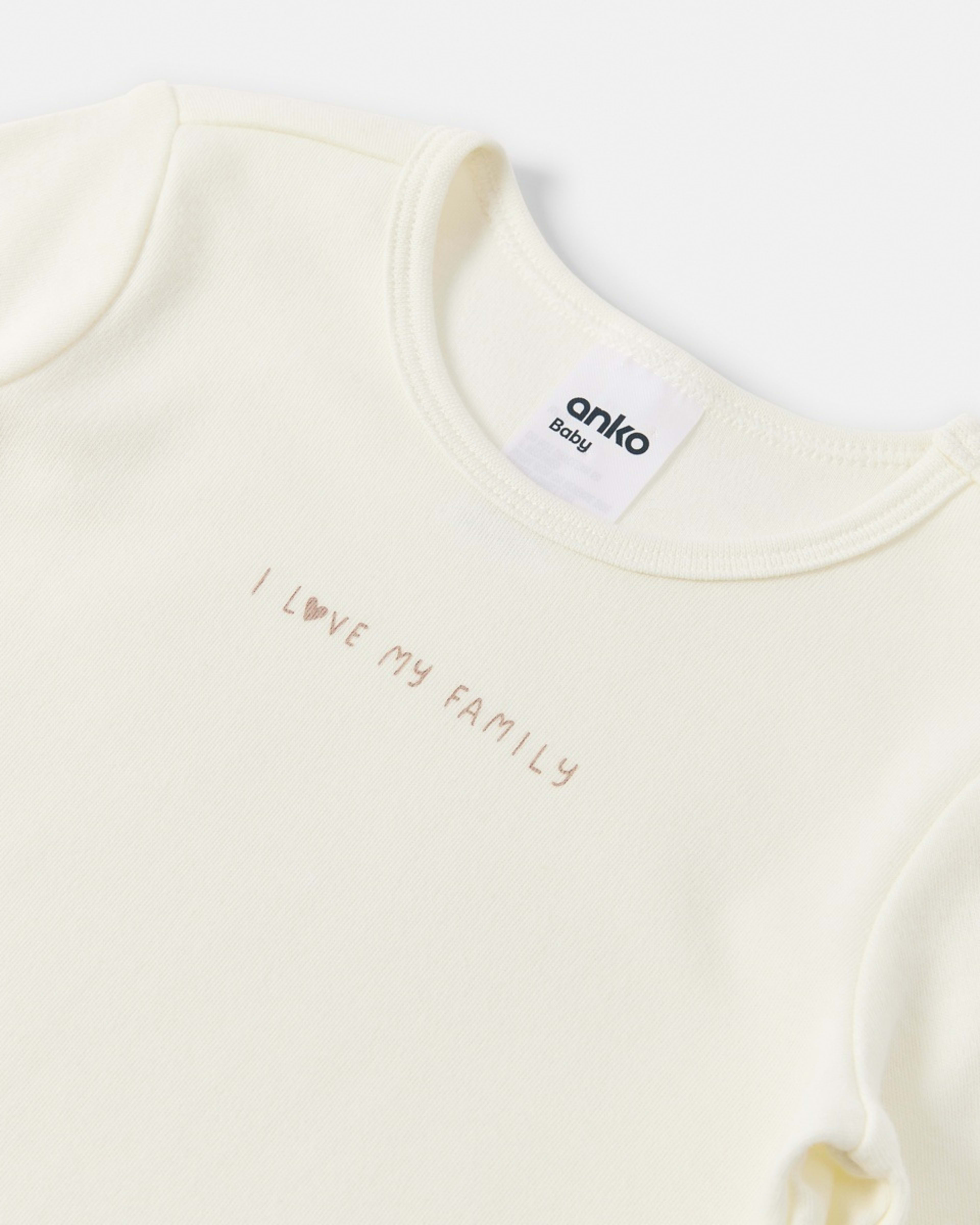 3 Long Sleeve Print Bodysuit Family Love, 3 of 3