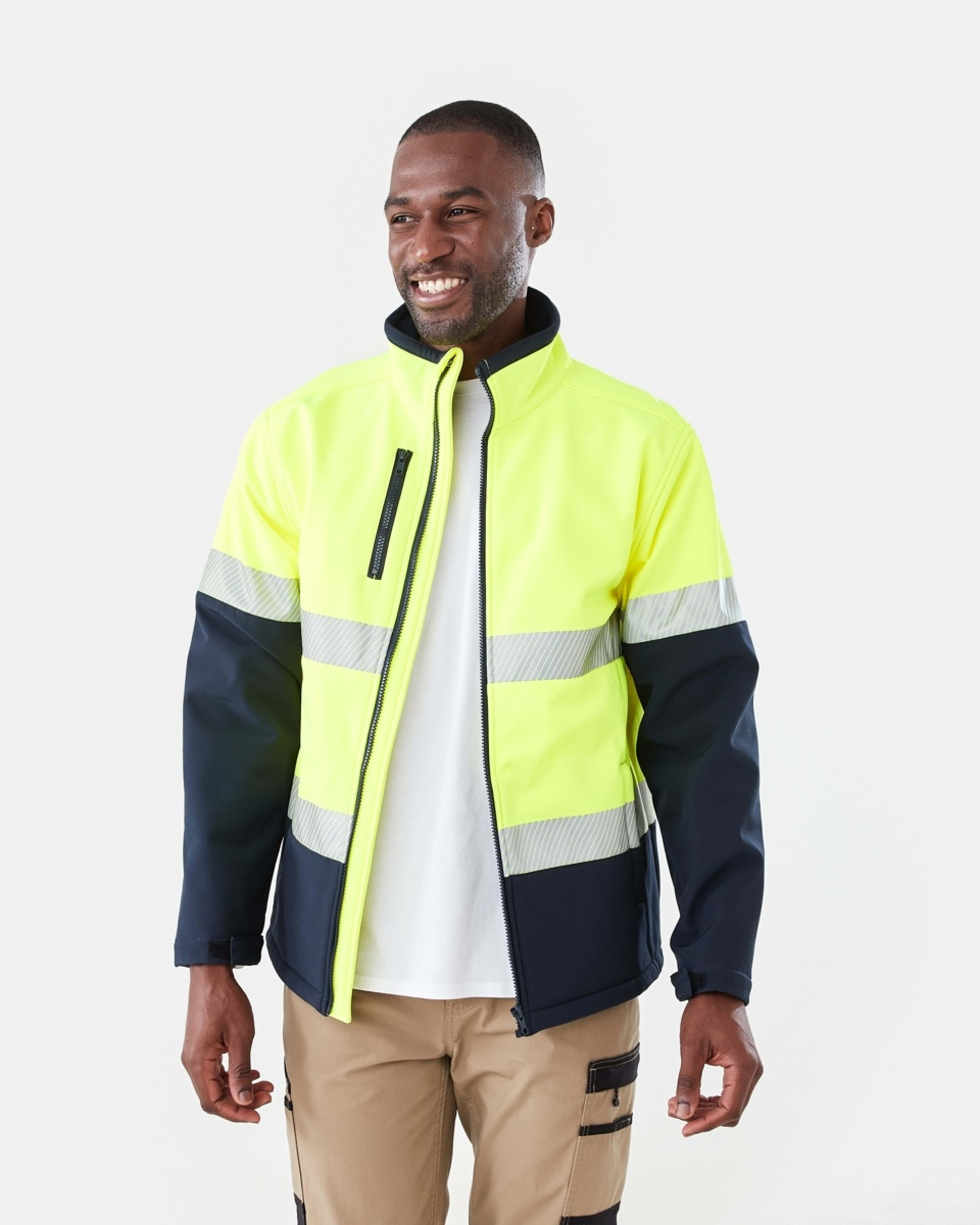 1 Hi-Visibility Softshell Jacket Fluro Yellow, 1 of 8