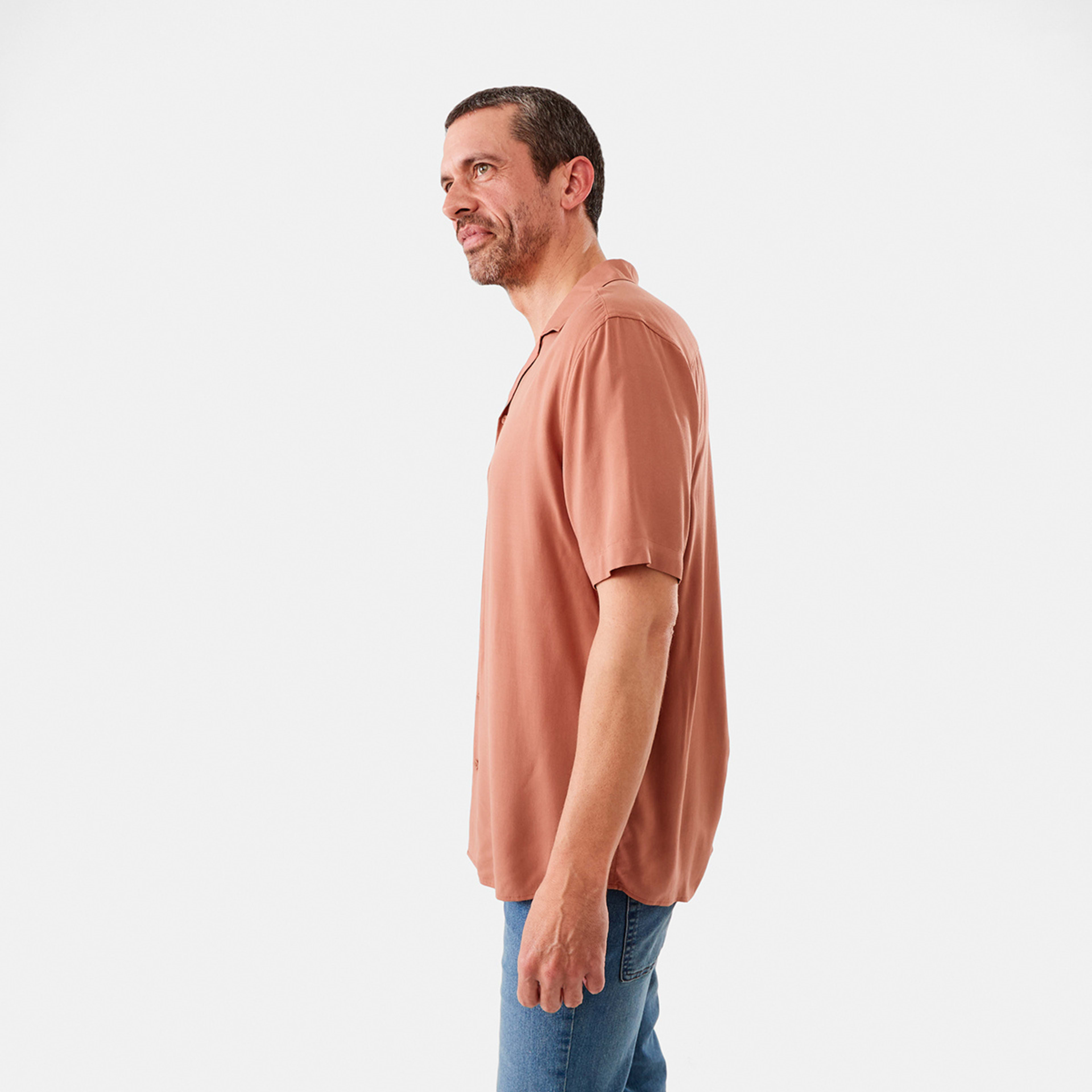2 Short Sleeve Plain Resort Shirt Brn Cope, 2 of 6