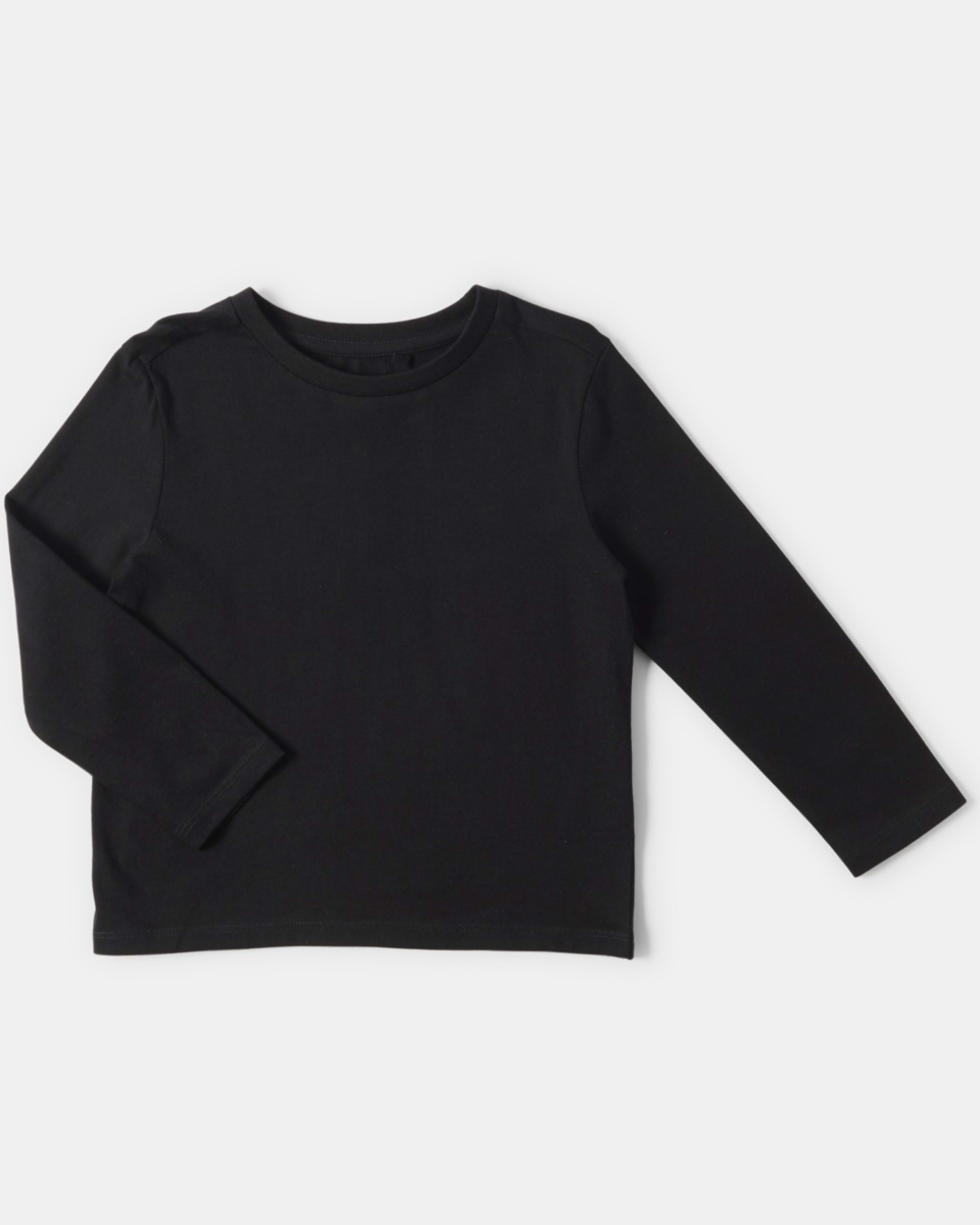 7 Long Sleeve Plain T-shirt Black, 7 of 8