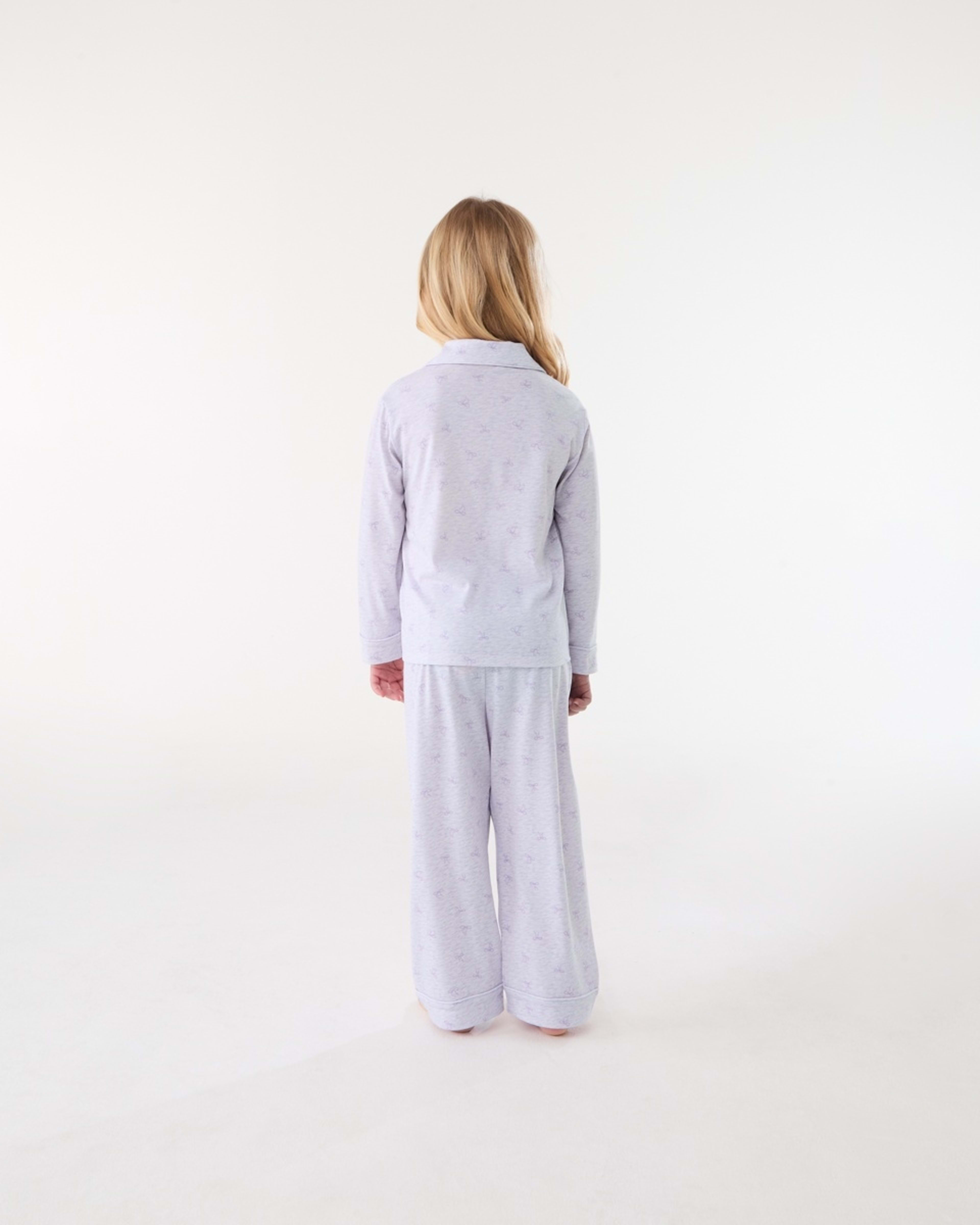 2 Button Through Pyjama Set Pur Bows, 2 of 6