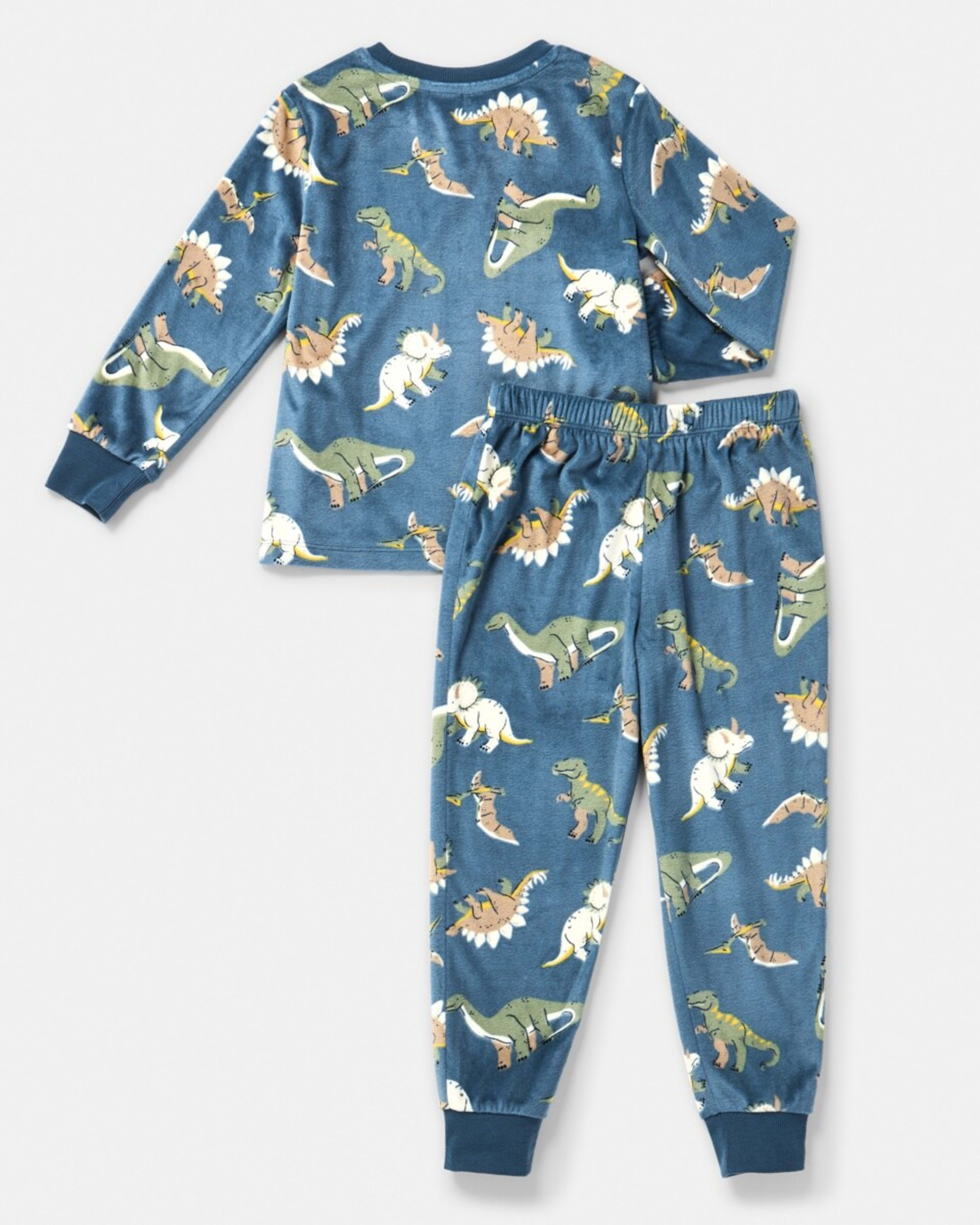 8 Super Soft Pyjama Set Blue Dinos, 8 of 10