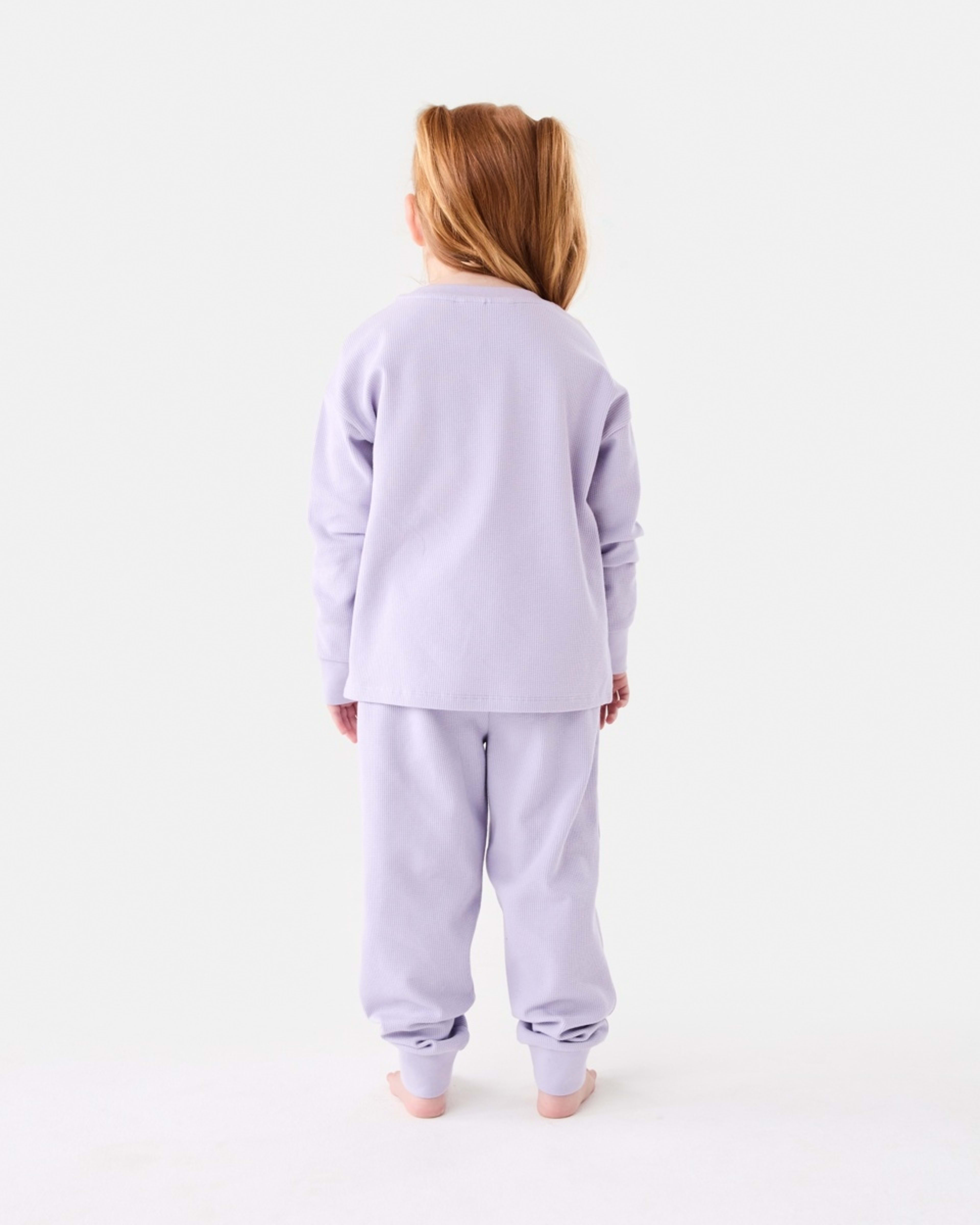 2 Waffle Pyjama Set Pst Purple, 2 of 6