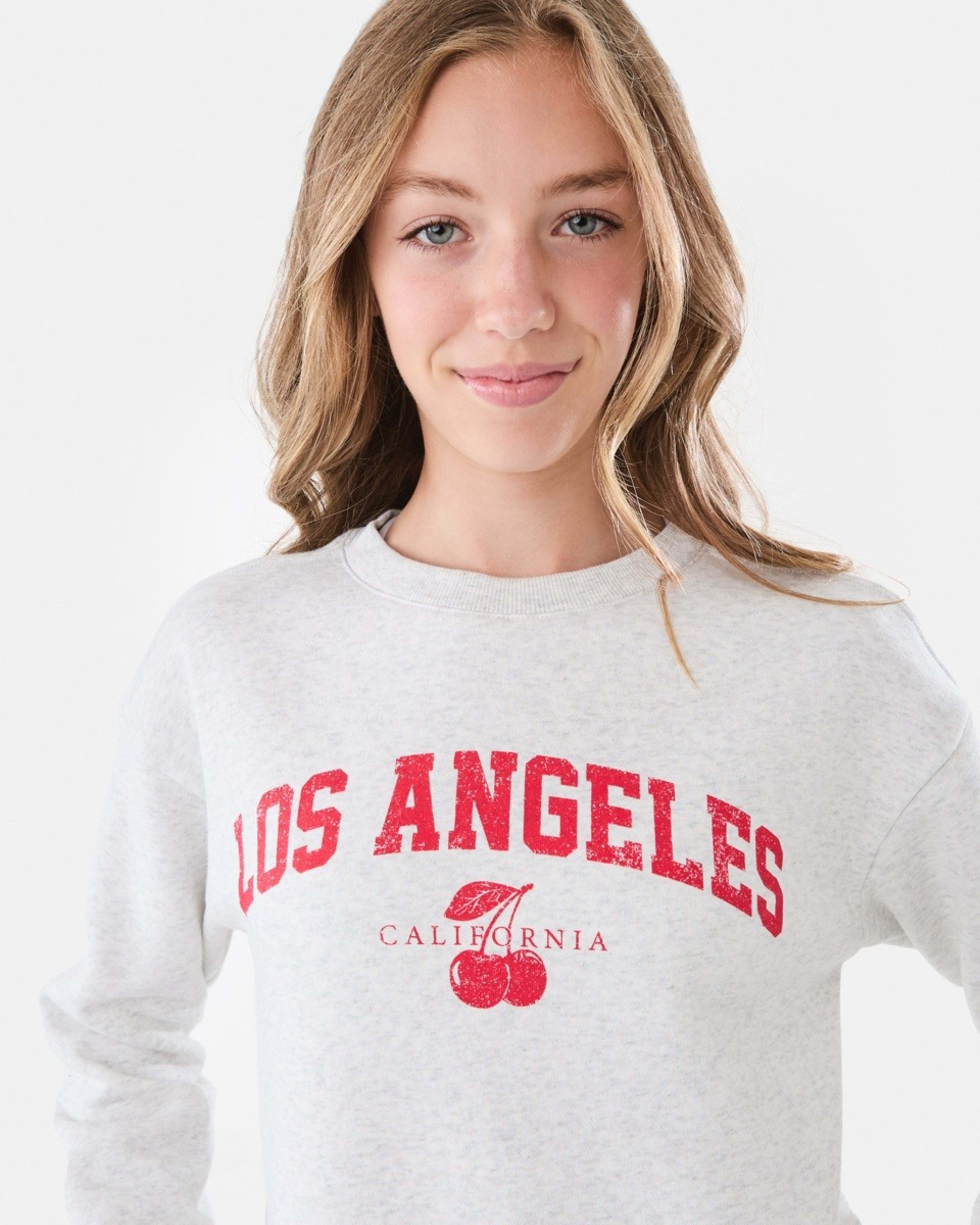 3 Print Crew Neck Sweatshirt La California White Marle, 3 of 8