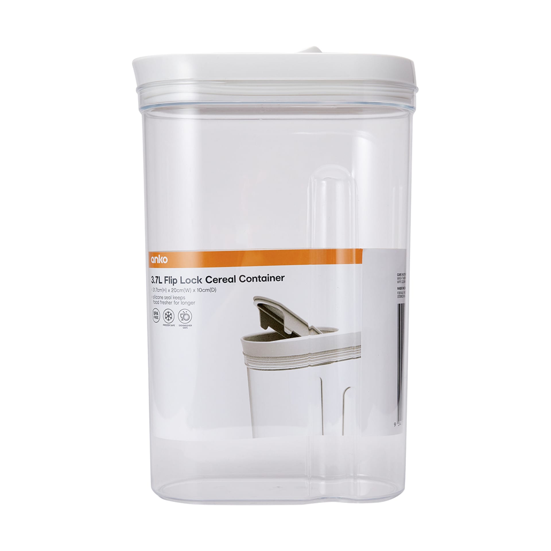 3.7L Flip Lock Cereal Container Kmart