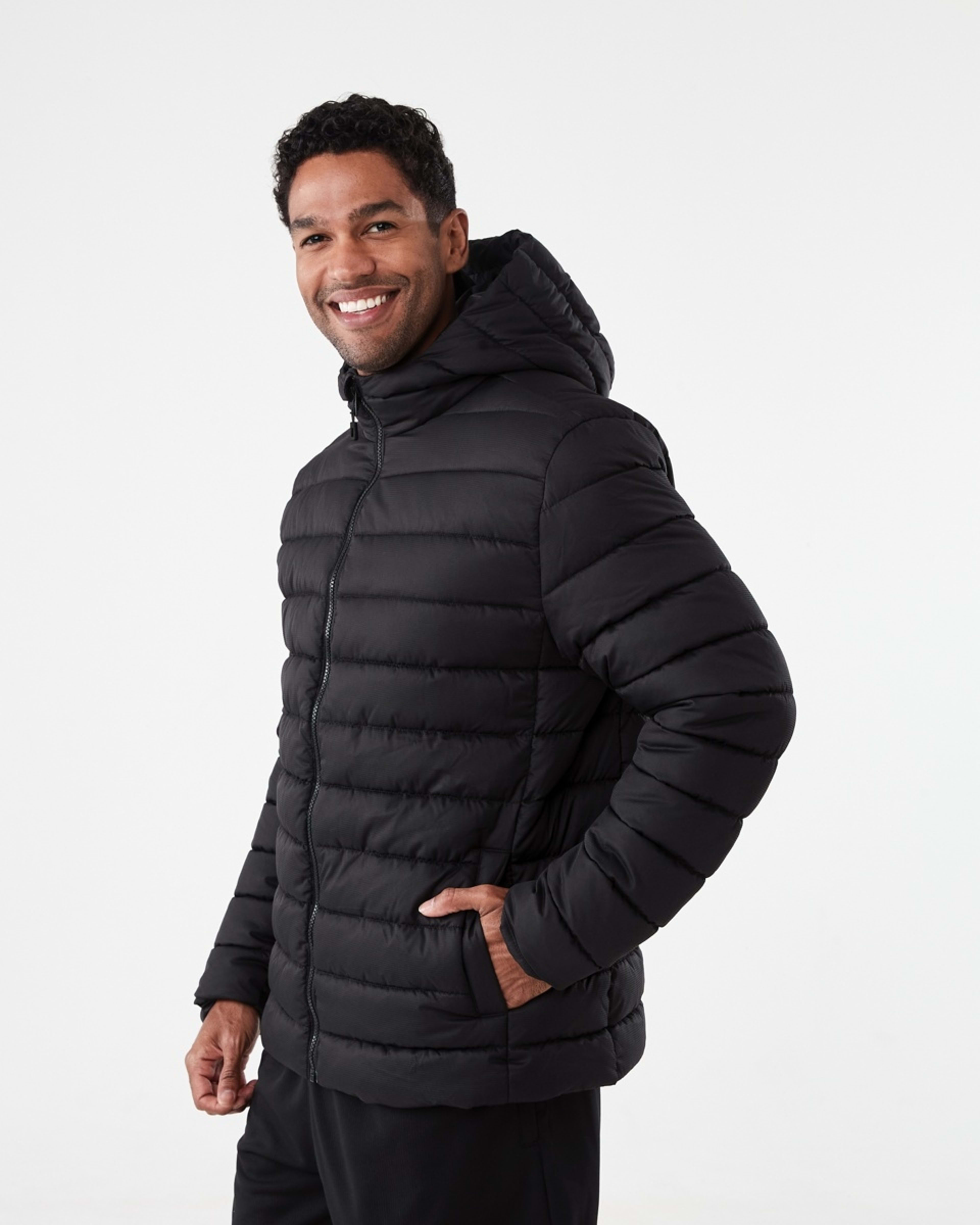 3 Active Mens Outdoor Puffer Jacket Black, 3 of 7